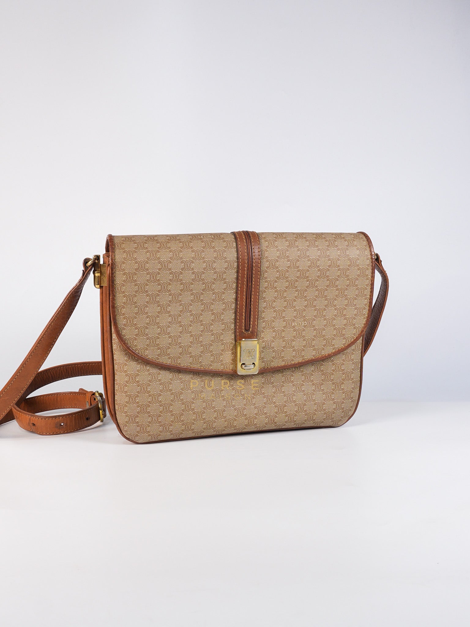 Macadam Crossbody Bag in Brown & Gold Hardware | Purse Maison Luxury Bags Shop