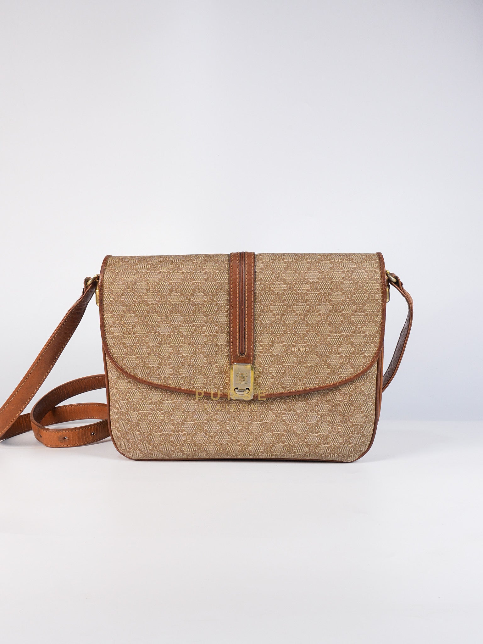Macadam Crossbody Bag in Brown & Gold Hardware | Purse Maison Luxury Bags Shop