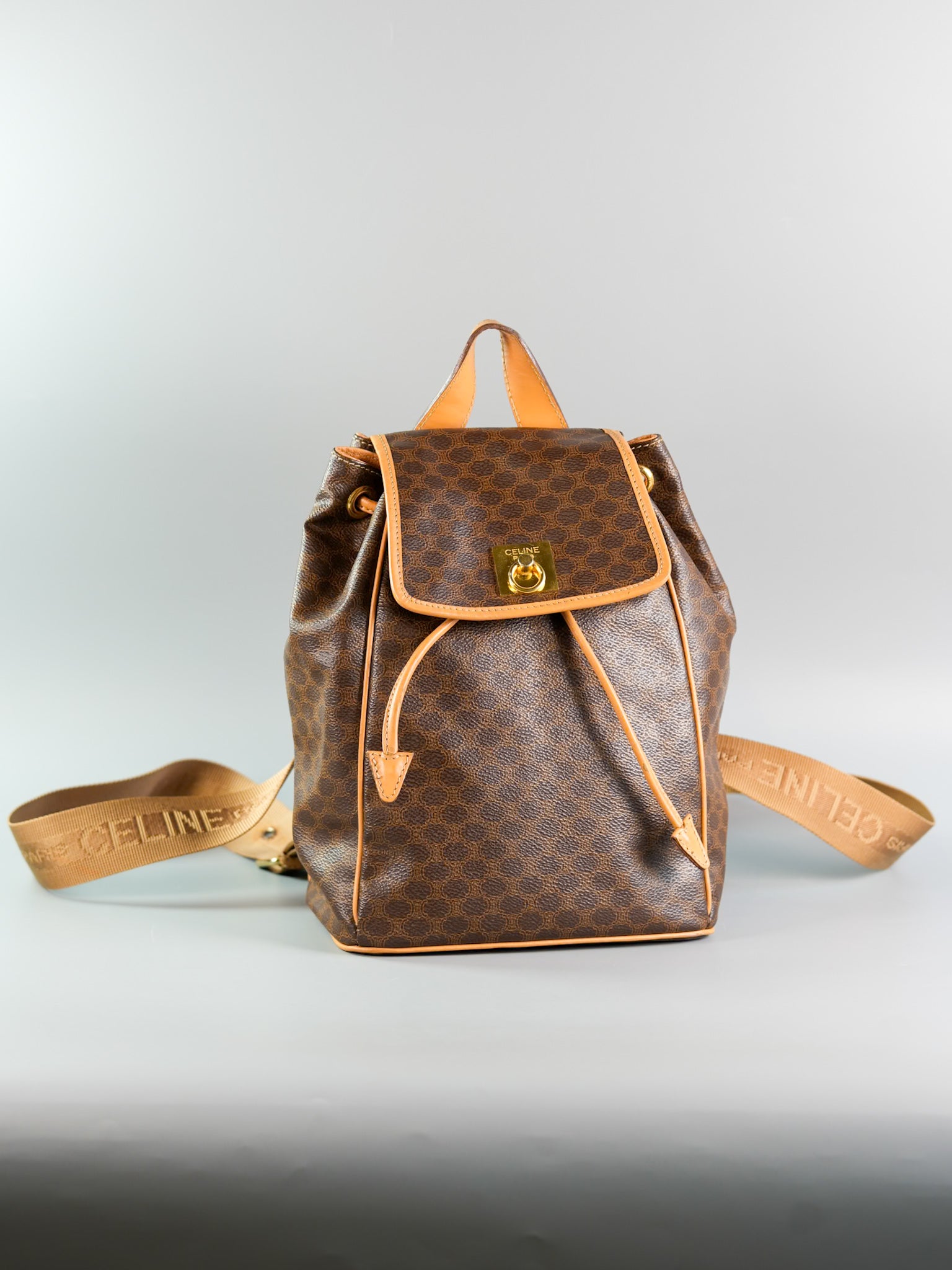 Macadam Drawstring in Brown Backpack | Purse Maison Luxury Bags Shop