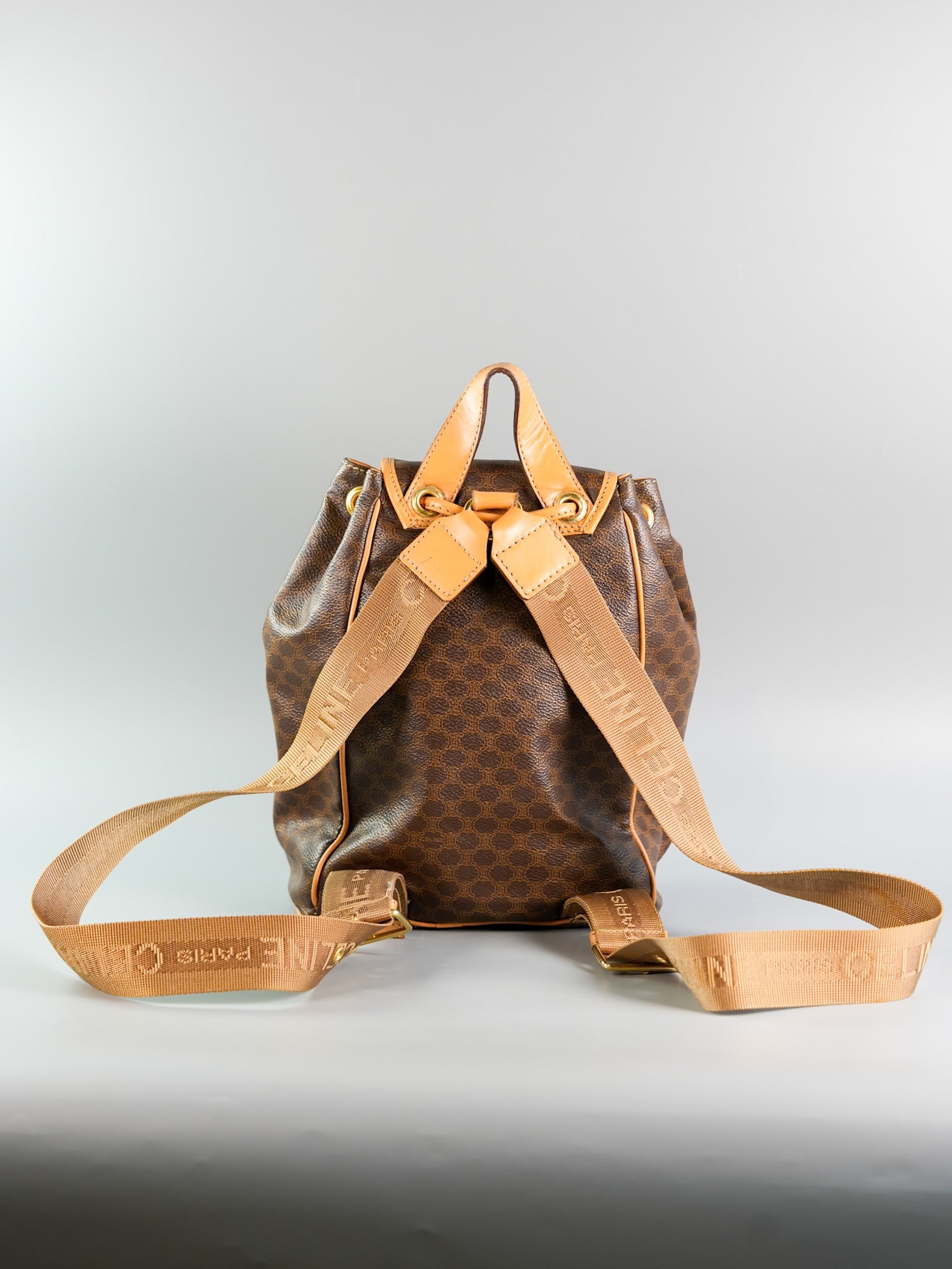 Macadam Drawstring in Brown Backpack | Purse Maison Luxury Bags Shop