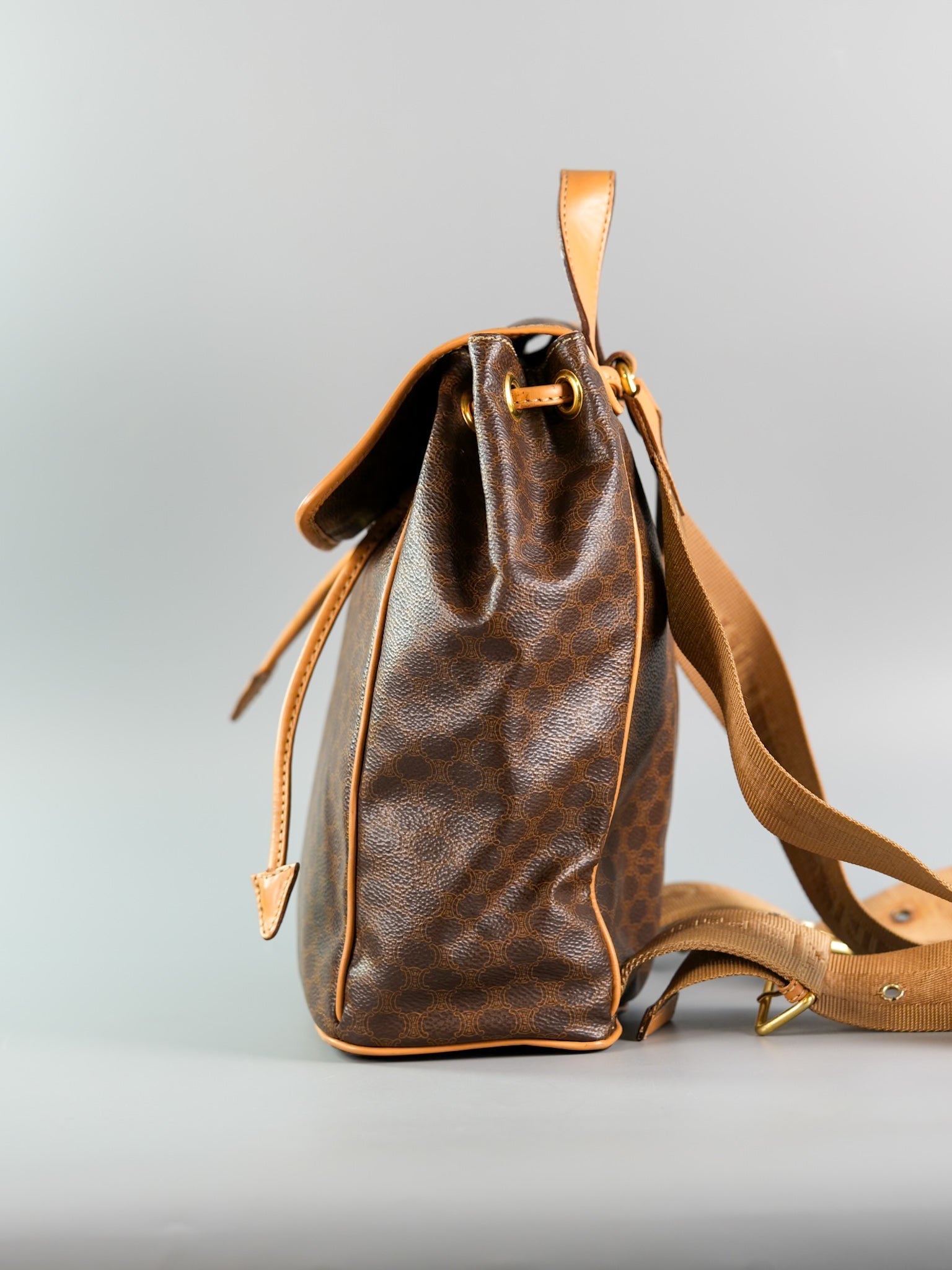 Macadam Drawstring in Brown Backpack | Purse Maison Luxury Bags Shop