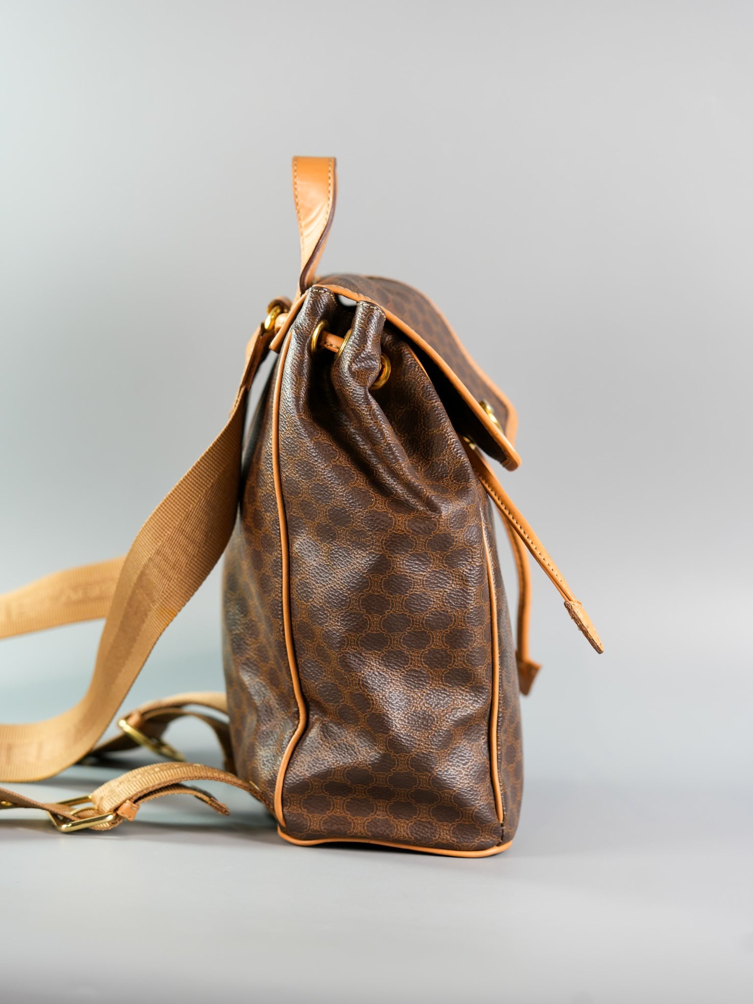 Macadam Drawstring in Brown Backpack | Purse Maison Luxury Bags Shop