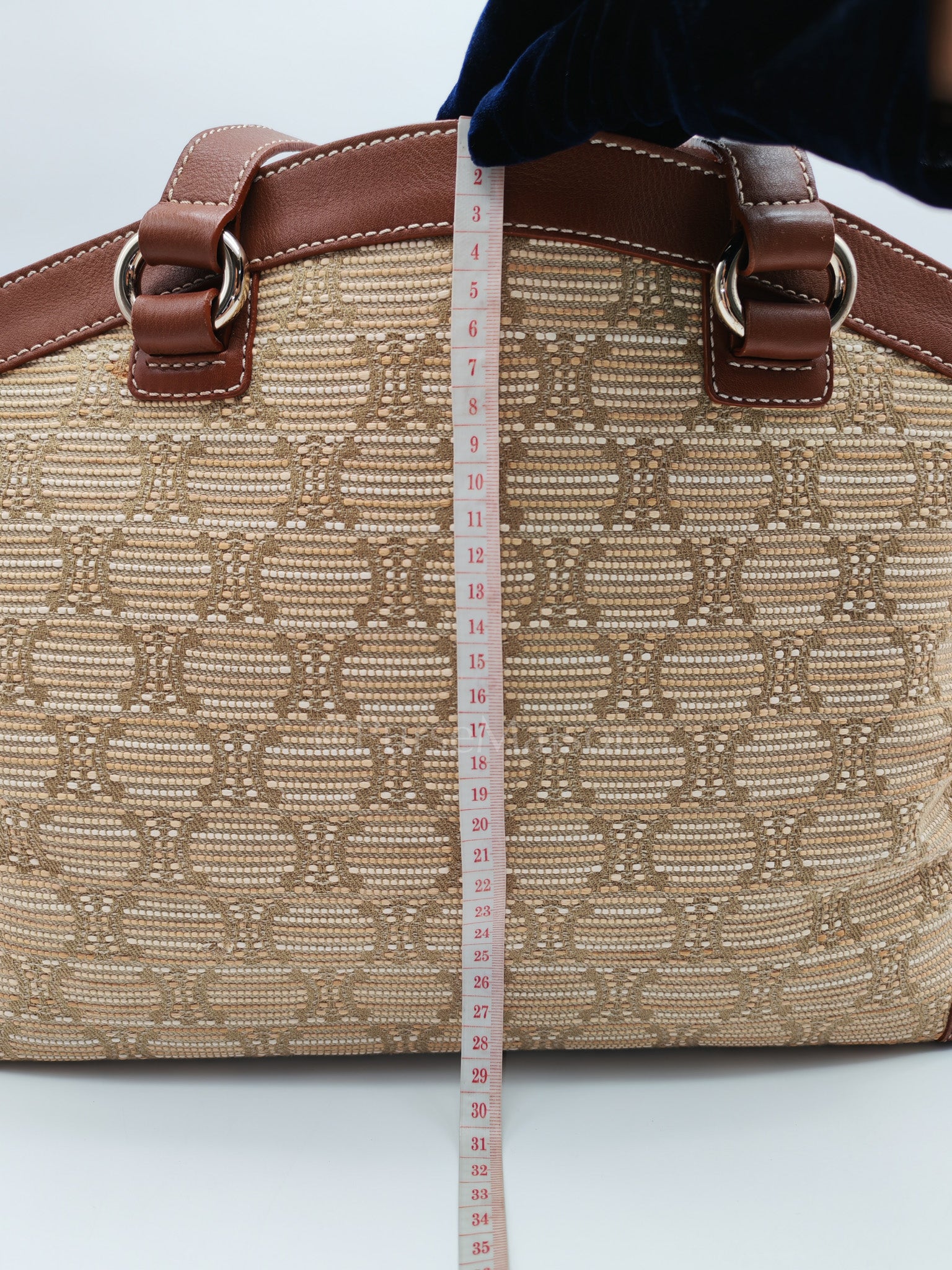 Macadam Monogram Canvas Tote Bag in Brown Leather Trim and Handle | Purse Maison Luxury Bags Shop