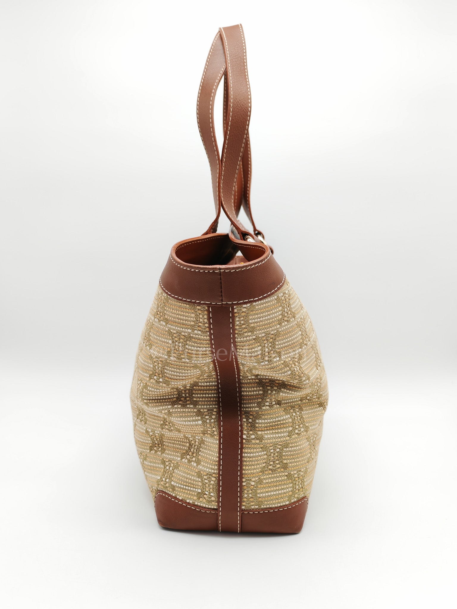 Macadam Monogram Canvas Tote Bag in Brown Leather Trim and Handle | Purse Maison Luxury Bags Shop