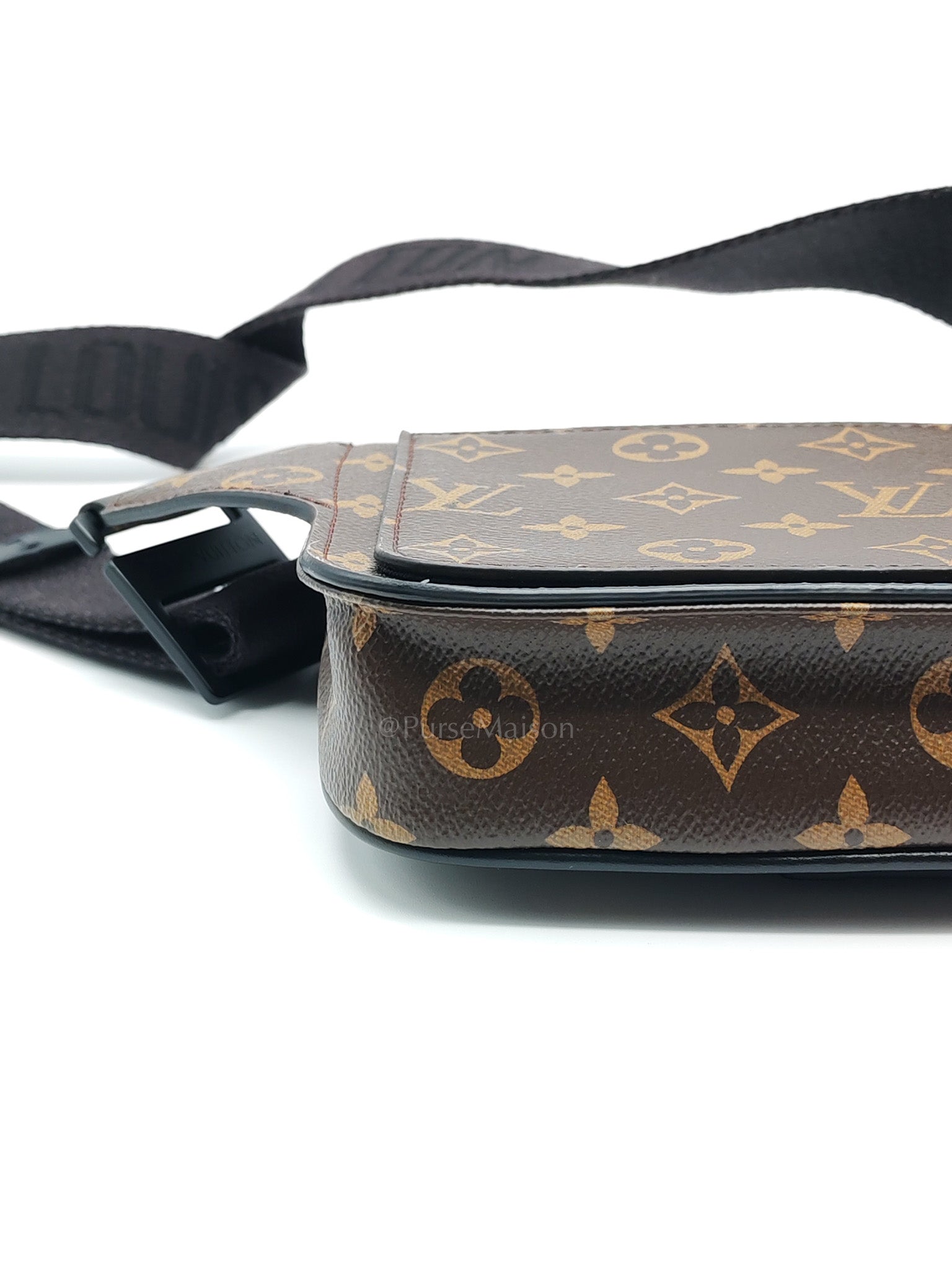 Macassar S-Lock Sling Bag in Monogram Canvas & So Black Hardware Microchip | Purse Maison Luxury Bags Shop