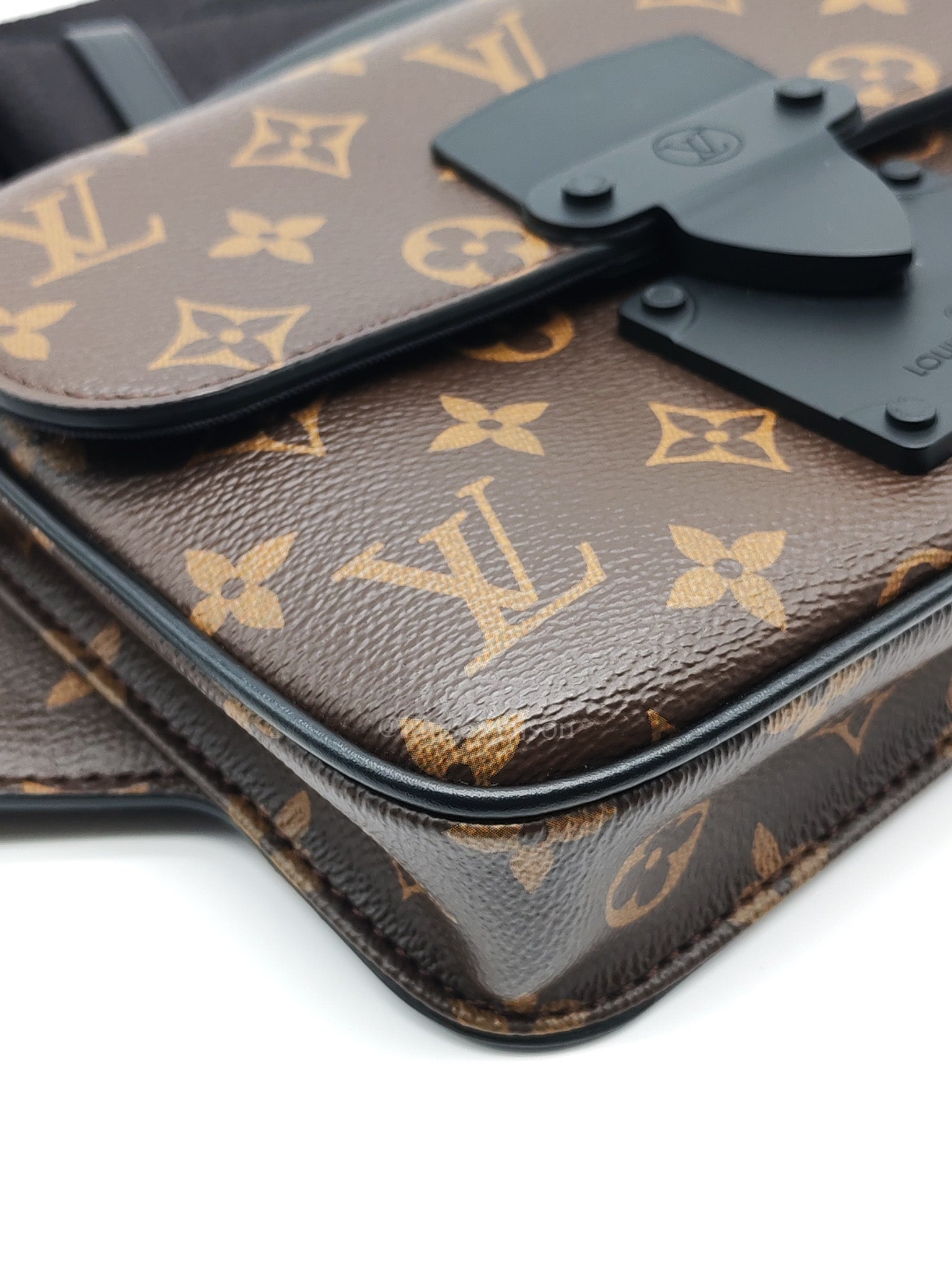 Macassar S-Lock Sling Bag in Monogram Canvas & So Black Hardware Microchip | Purse Maison Luxury Bags Shop