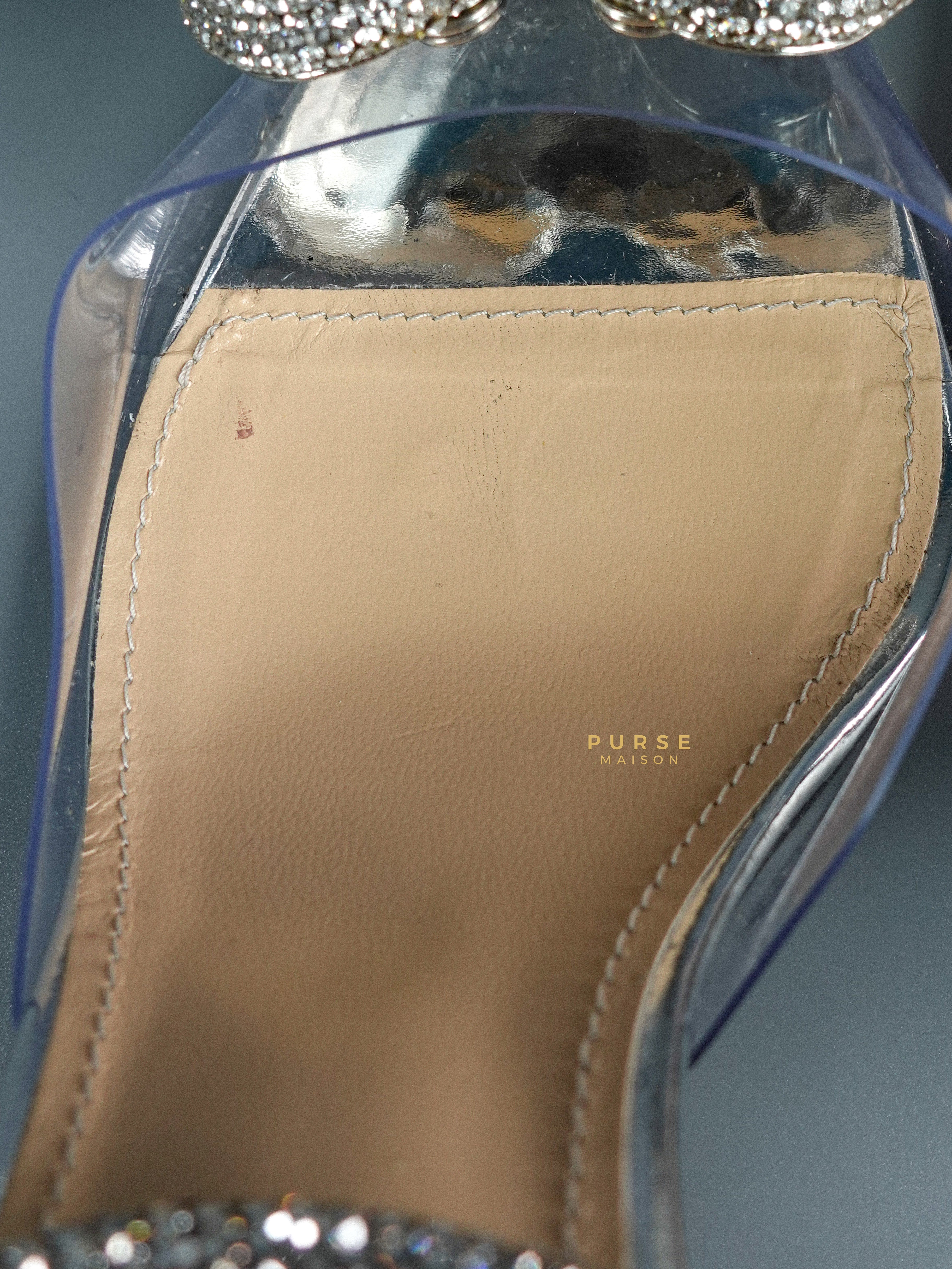 Mach & Mach Triple Heart Transparent High Heels Size 36.5 | Purse Maison Luxury Bags Shop