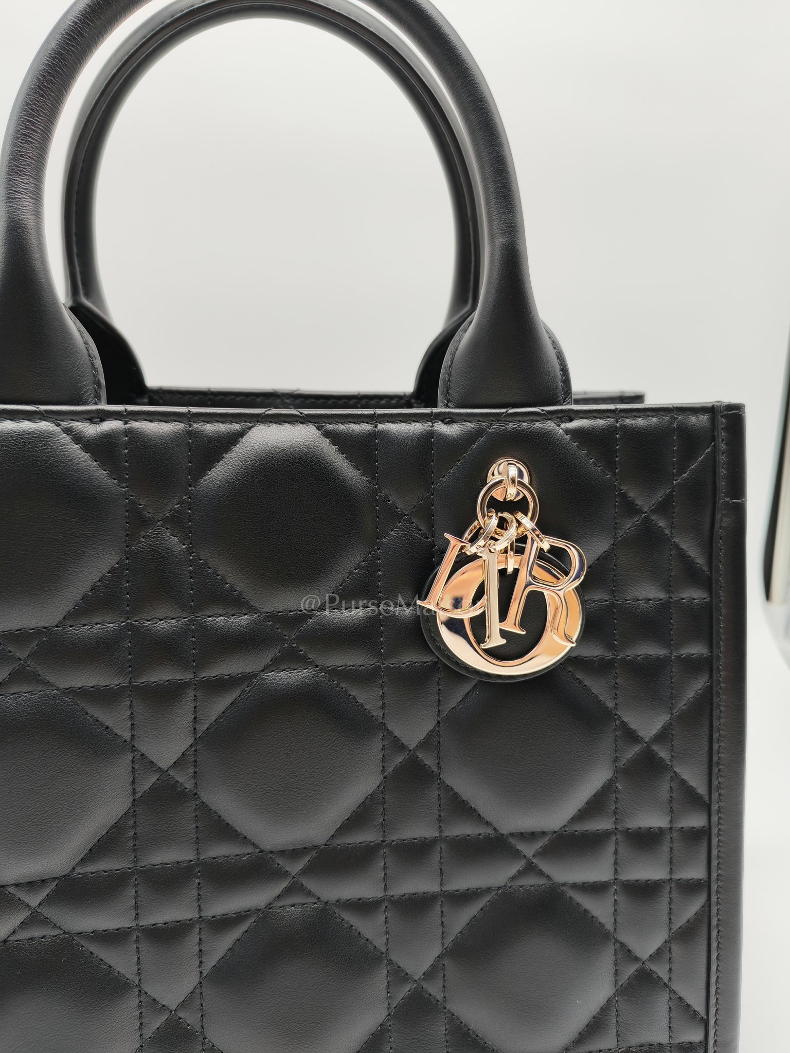 Macrocannage Booktote Small in Black Lambskin Leather Shoulder Bag | Purse Maison Luxury Bags Shop