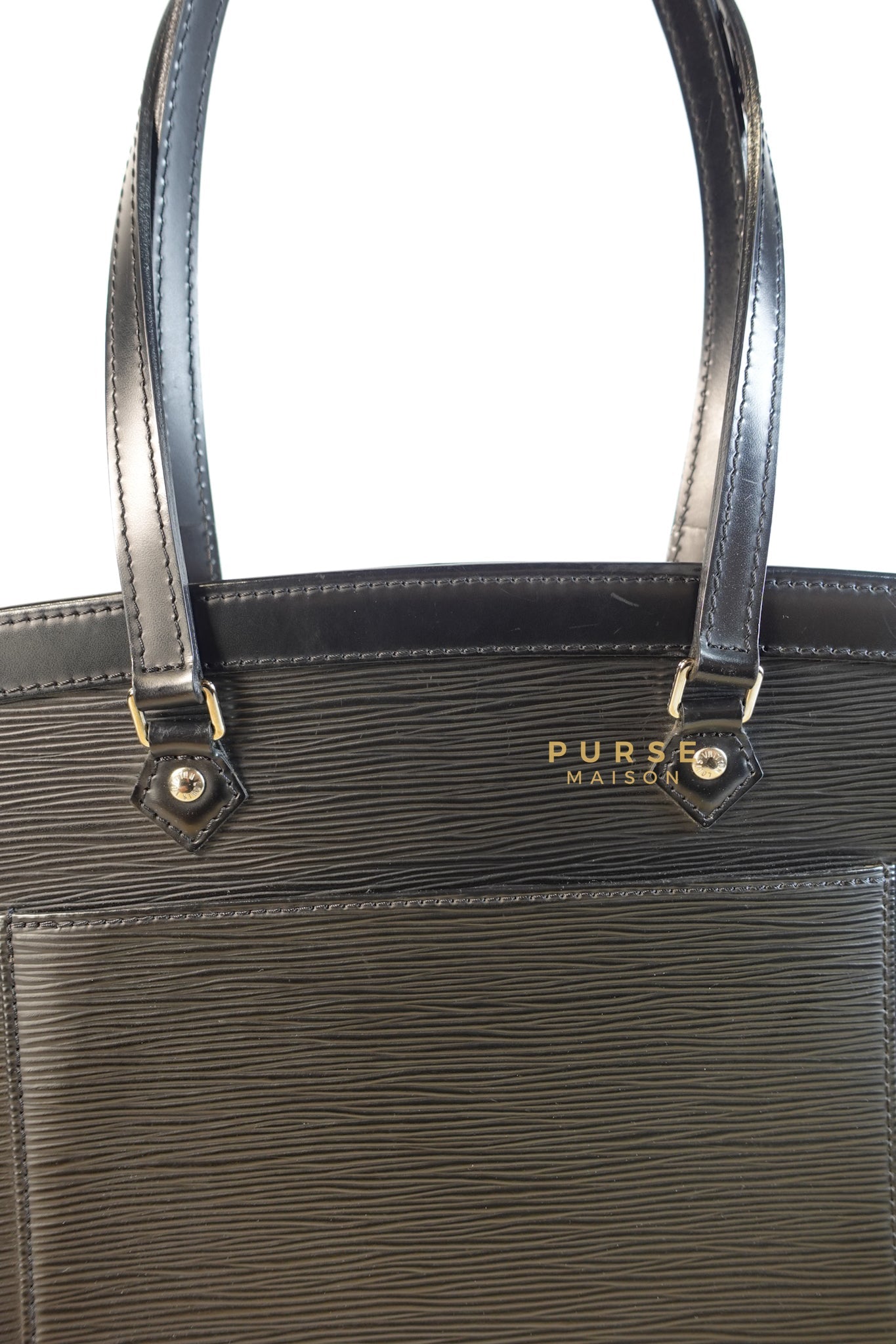 Madeleine Bag in Noir Epi Leather (Microchip) | Purse Maison Luxury Bags Shop