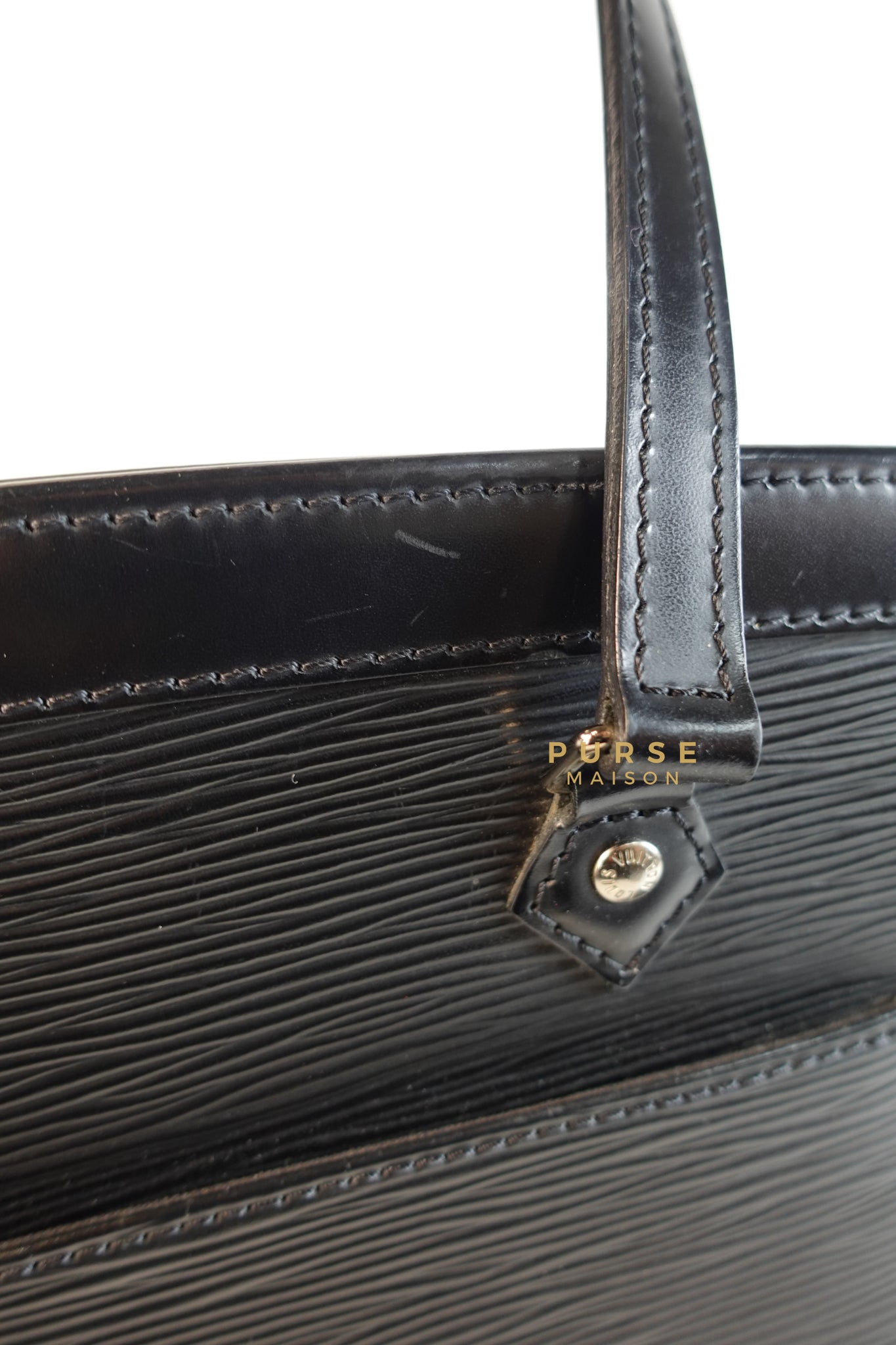 Madeleine Bag in Noir Epi Leather (Microchip) | Purse Maison Luxury Bags Shop