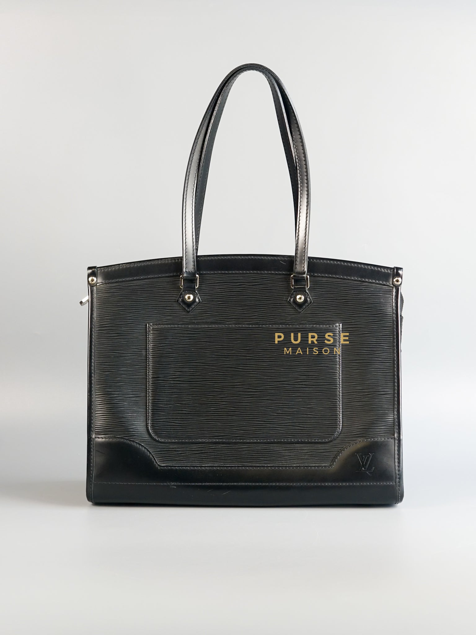 Madeleine Bag in Noir Epi Leather (Microchip) | Purse Maison Luxury Bags Shop