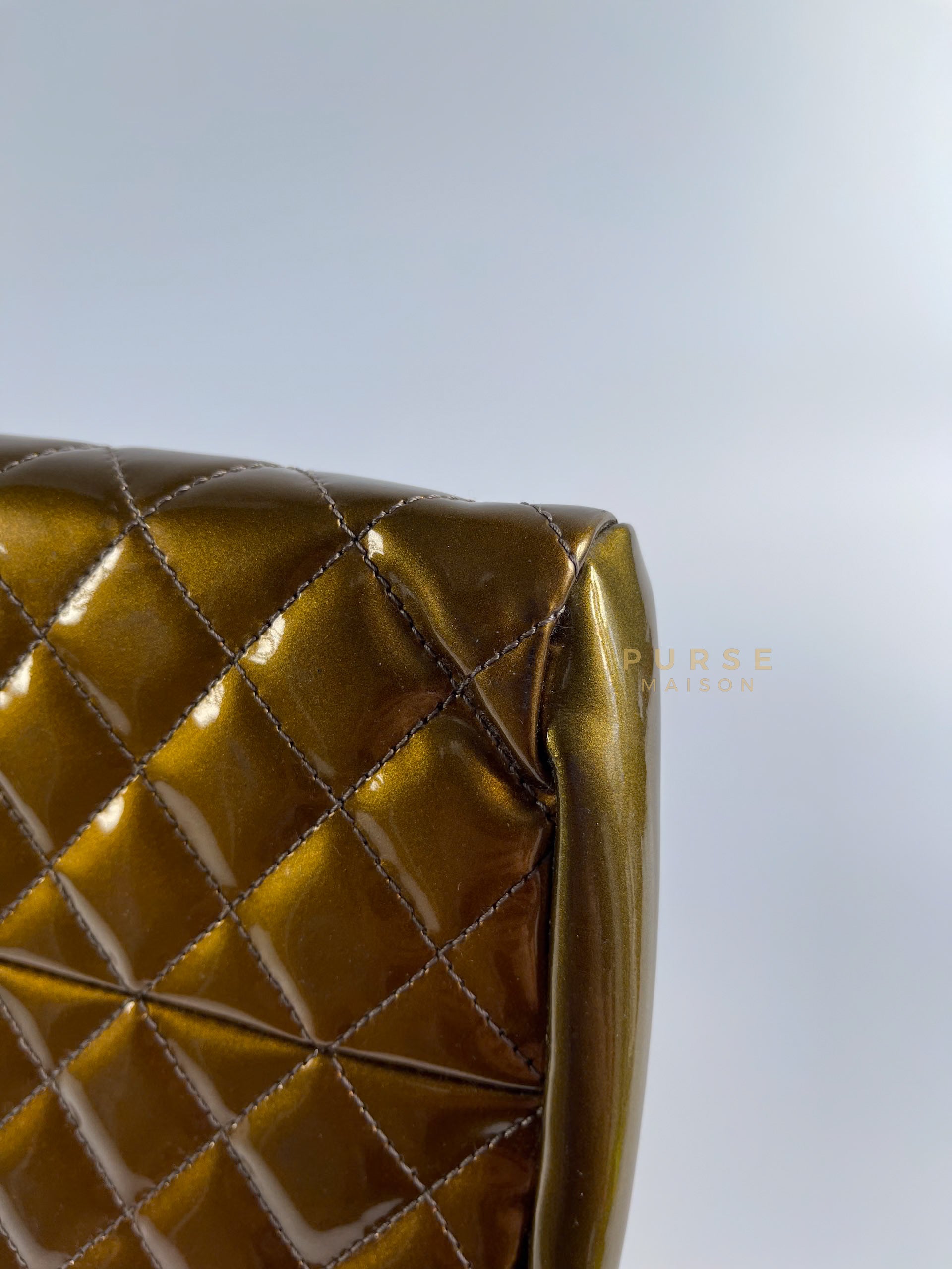 Mademoiselle Gold Degrade Patent Quilted Leather Bowling Bag Series 15 | Purse Maison Luxury Bags Shop
