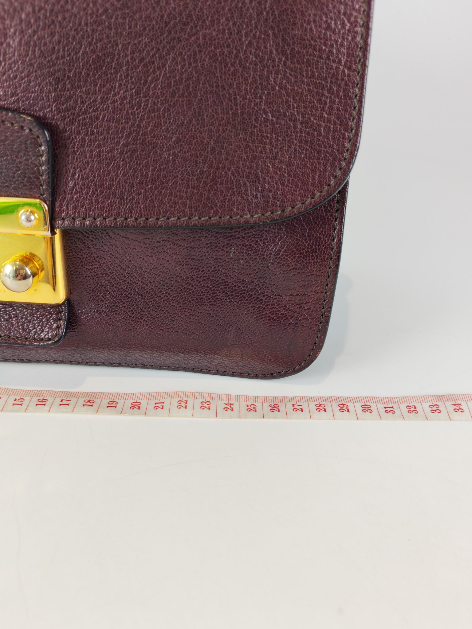 Madras Flap Bag in Burgundy Leather 2way Handbag with Top Handle | Purse Maison Luxury Bags Shop