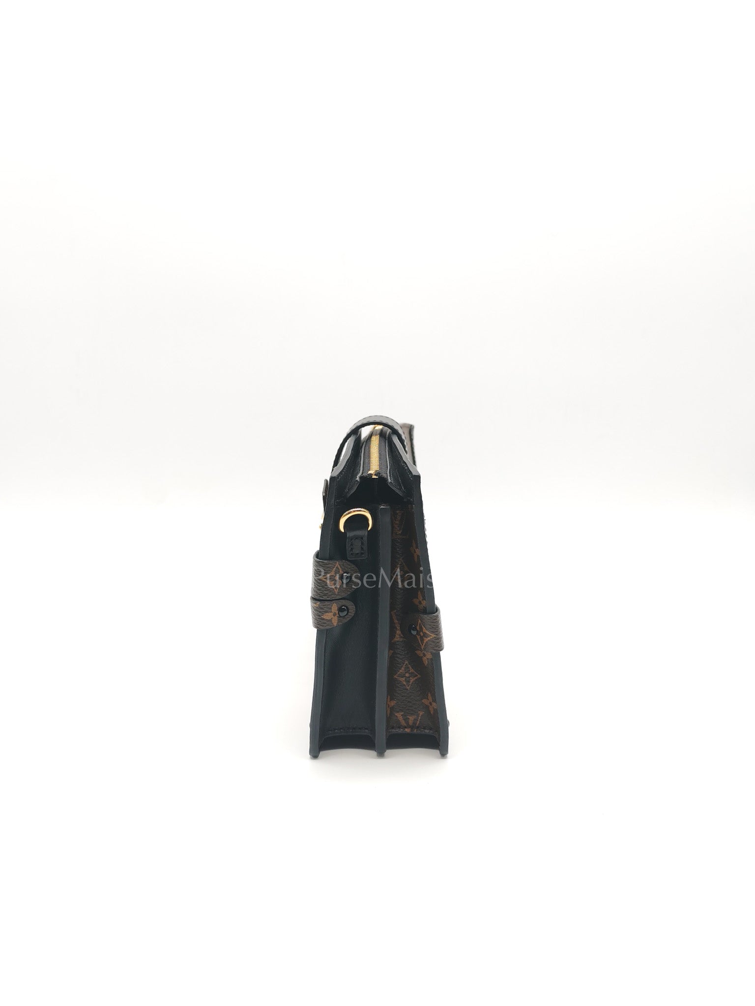 Trunk Clutch Bag in Monogram Reverse Canvas & Gold Hardware Microchip