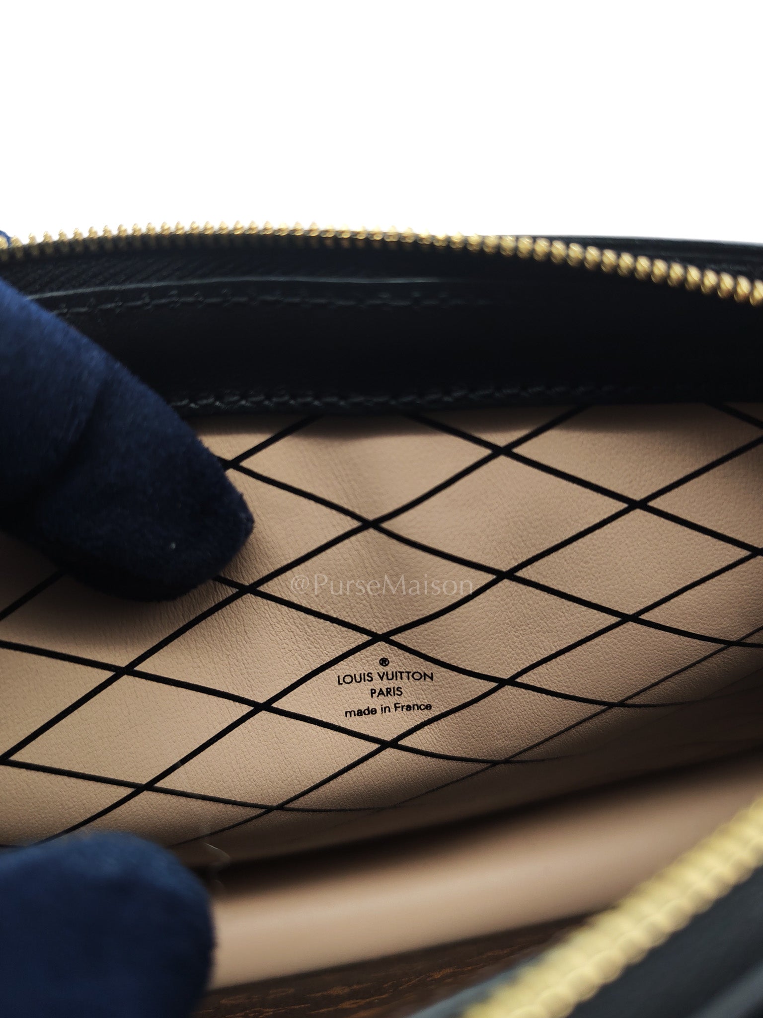 Trunk Clutch Bag in Monogram Reverse Canvas & Gold Hardware Microchip