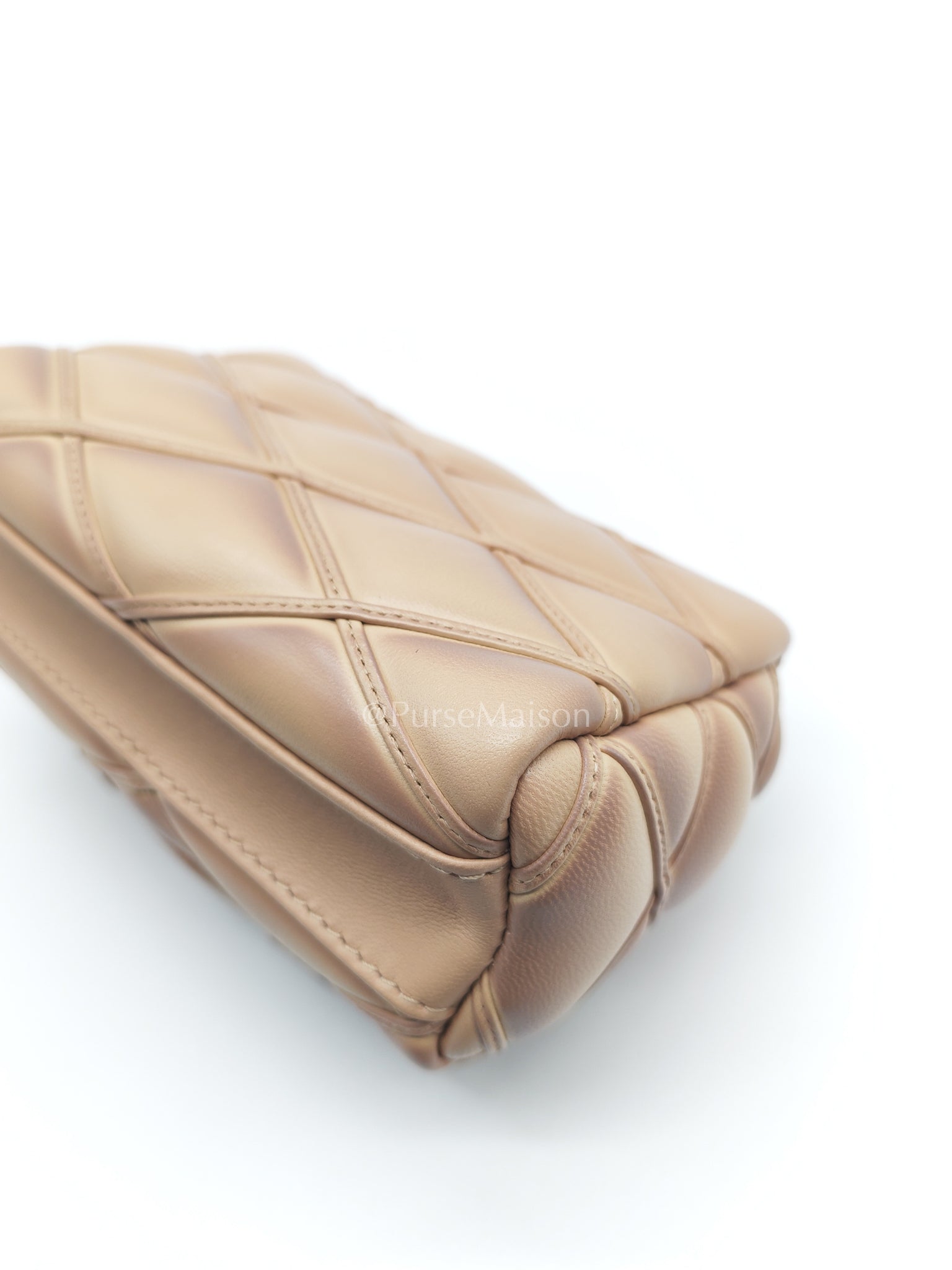 Malletage Mini in Beige Pink Lambskin Leather Chain Bag (Microchip) | Purse Maison Luxury Bags Shop