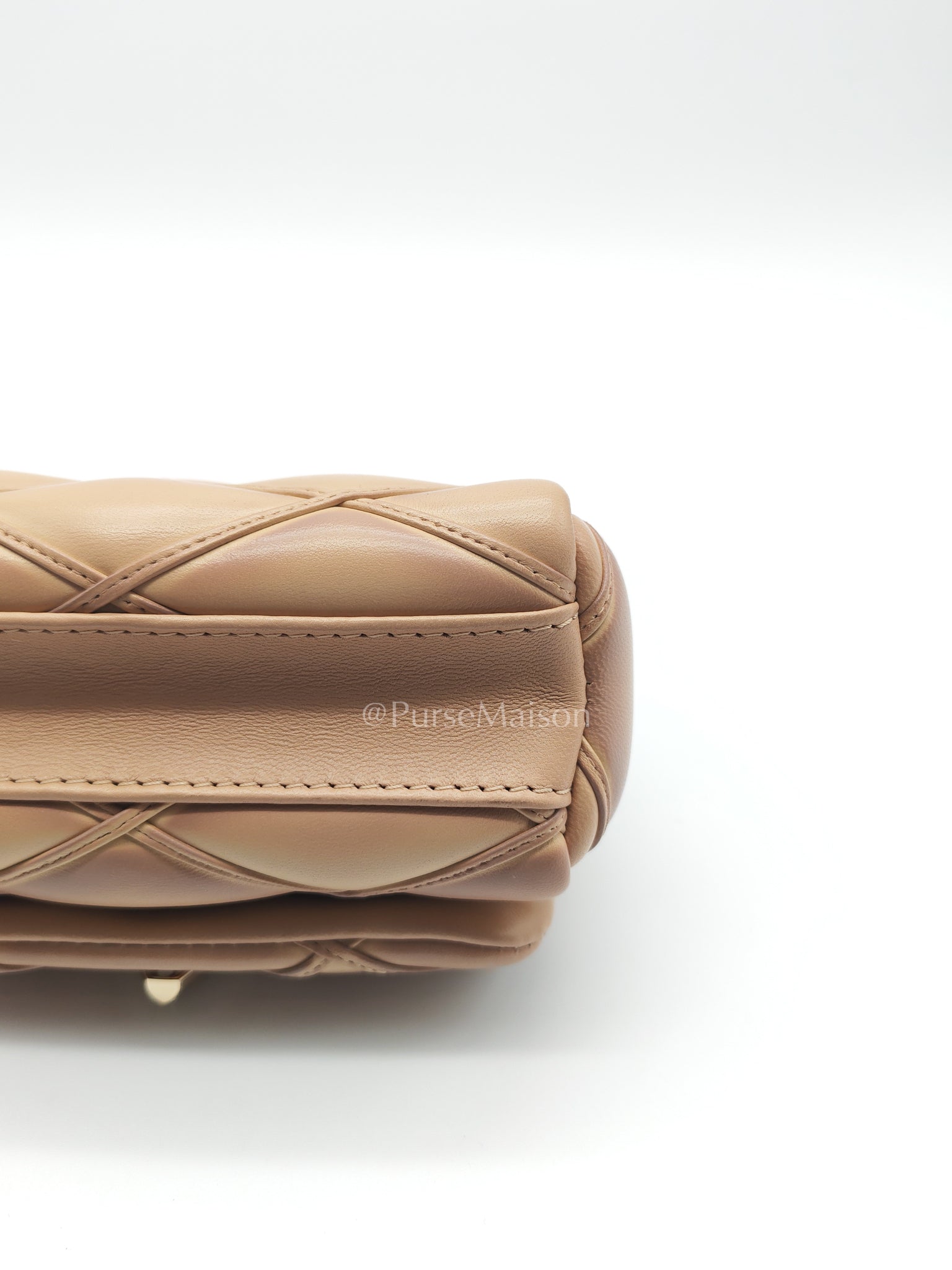 Malletage Mini in Beige Pink Lambskin Leather Chain Bag (Microchip) | Purse Maison Luxury Bags Shop