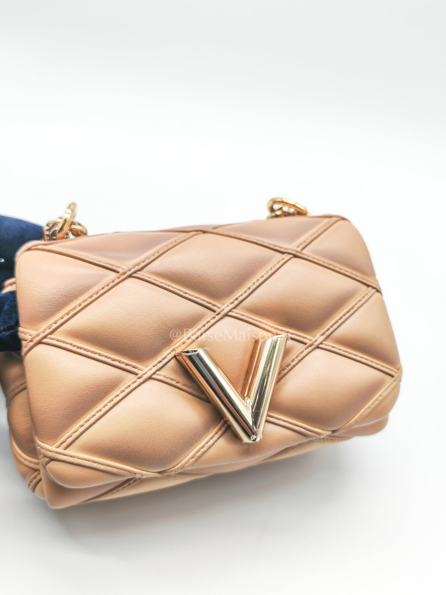 Malletage Mini in Beige Pink Lambskin Leather Chain Bag (Microchip) | Purse Maison Luxury Bags Shop