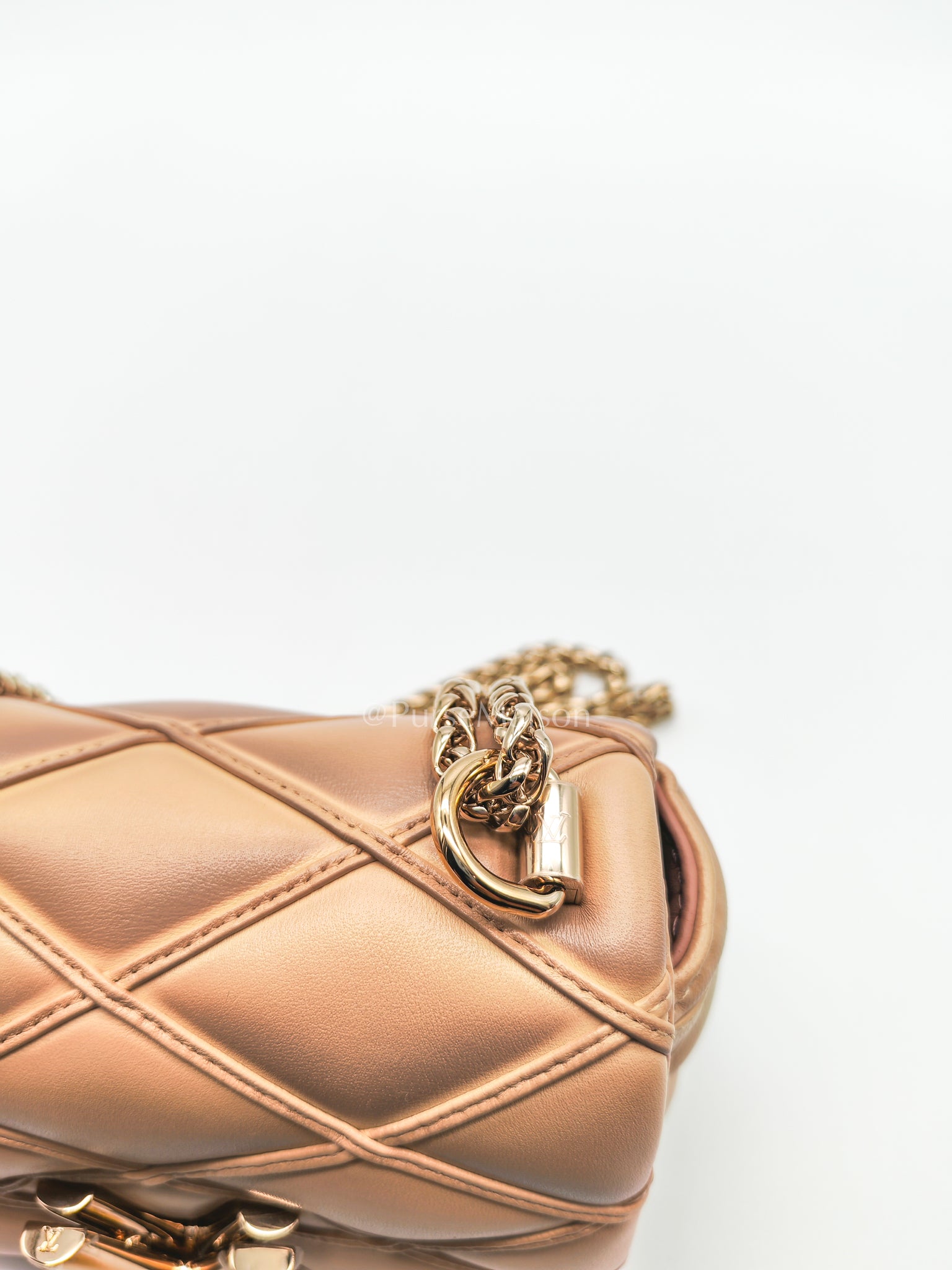 Malletage Mini in Beige Pink Lambskin Leather Chain Bag (Microchip) | Purse Maison Luxury Bags Shop