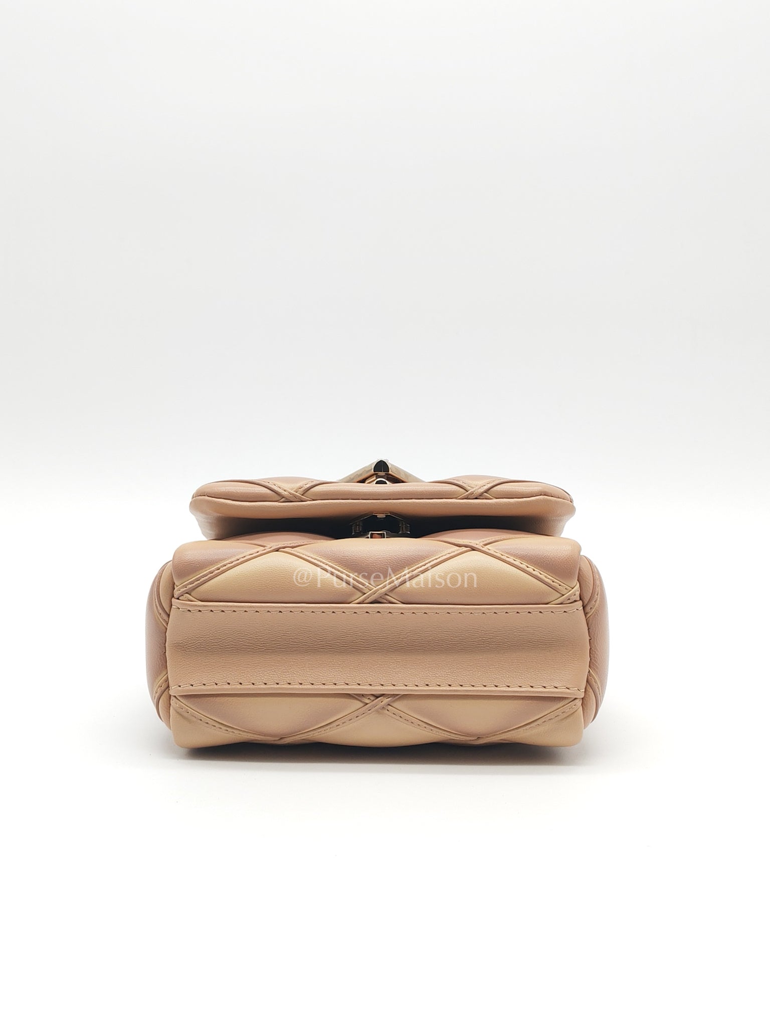 Malletage Mini in Beige Pink Lambskin Leather Chain Bag (Microchip) | Purse Maison Luxury Bags Shop