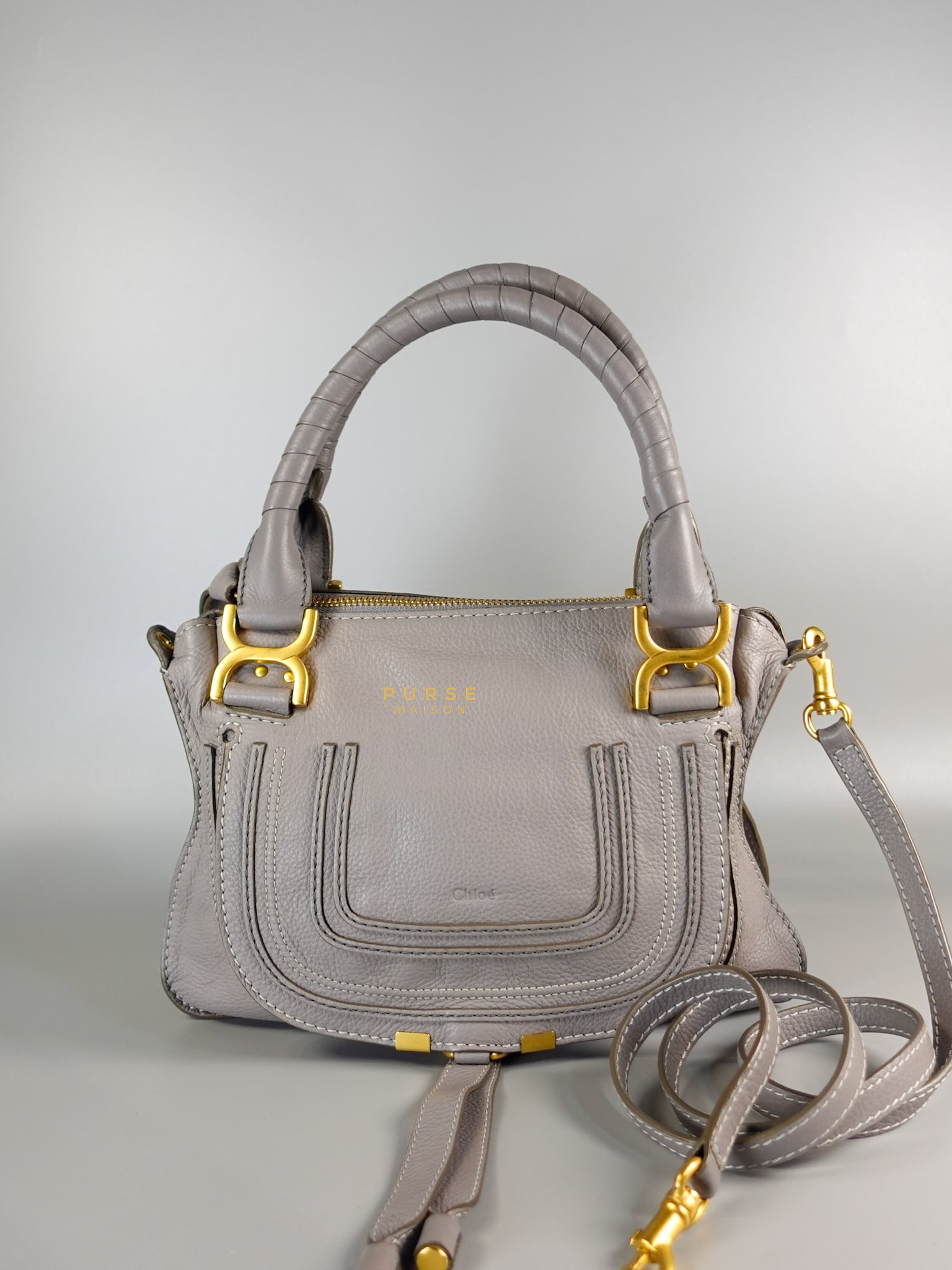 Marcie Cashmere Gray Shoulder Bag | Purse Maison Luxury Bags Shop