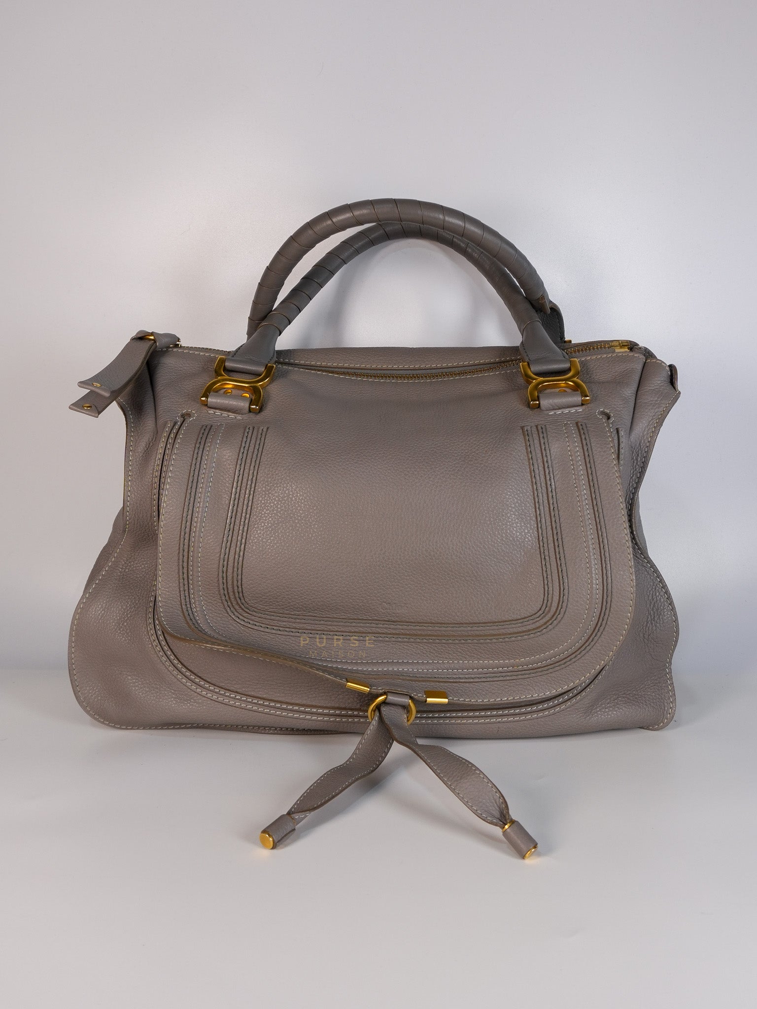 Marcie Large Shoulder Bag In Gray | Purse Maison Luxury Bags Shop
