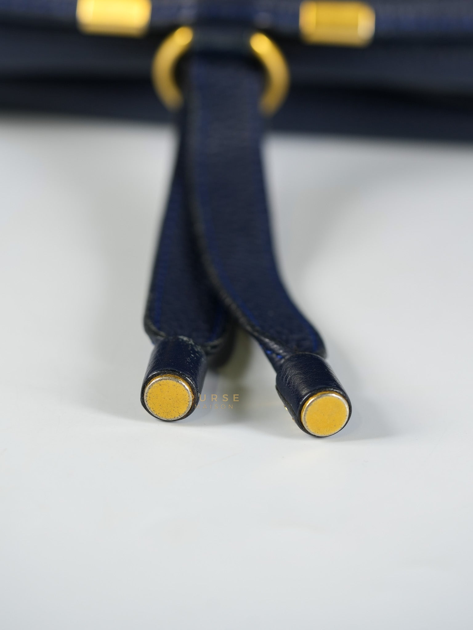 Marcie Tote Bag Medium in Navy Blue Gold Hardware | Purse Maison Luxury Bags Shop
