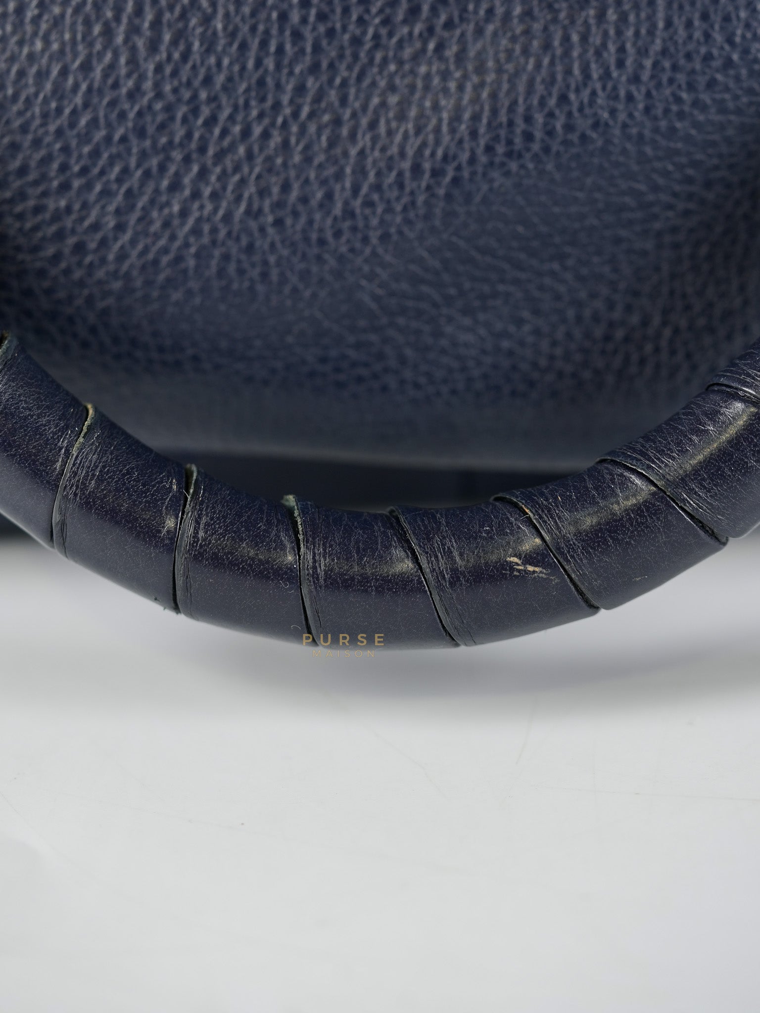 Marcie Tote Bag Medium in Navy Blue Gold Hardware | Purse Maison Luxury Bags Shop