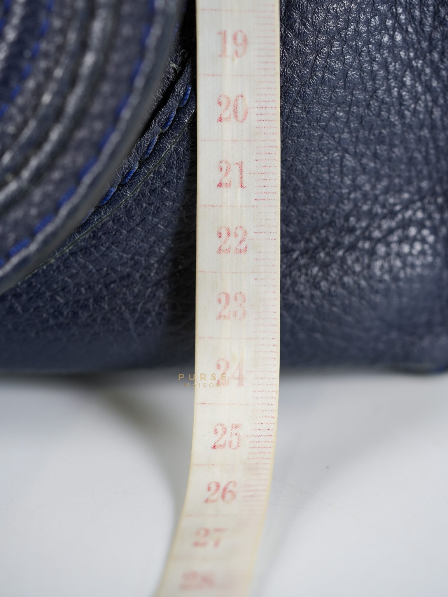 Marcie Tote Bag Medium in Navy Blue Gold Hardware | Purse Maison Luxury Bags Shop