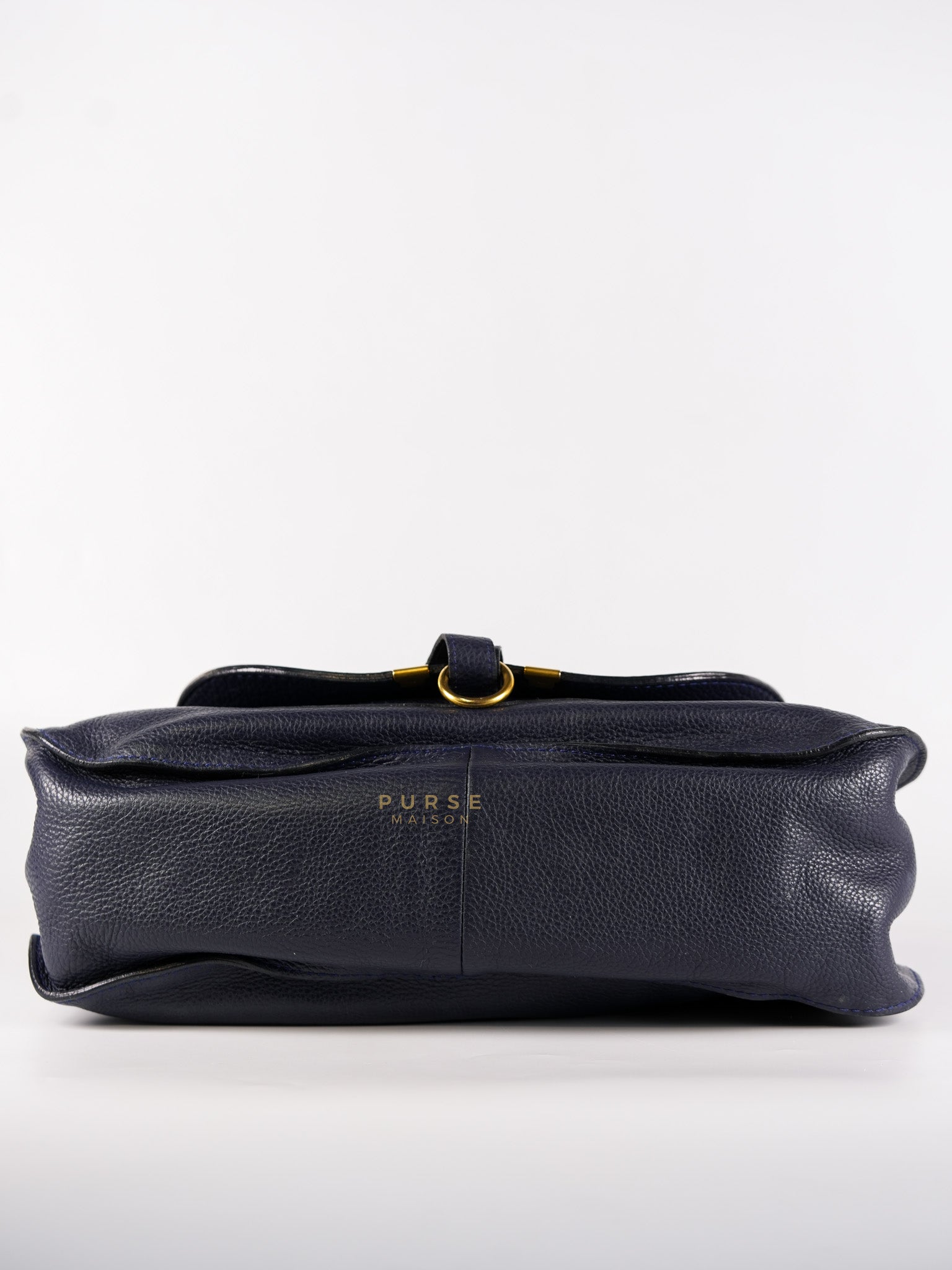 Marcie Tote Bag Medium in Navy Blue Gold Hardware | Purse Maison Luxury Bags Shop
