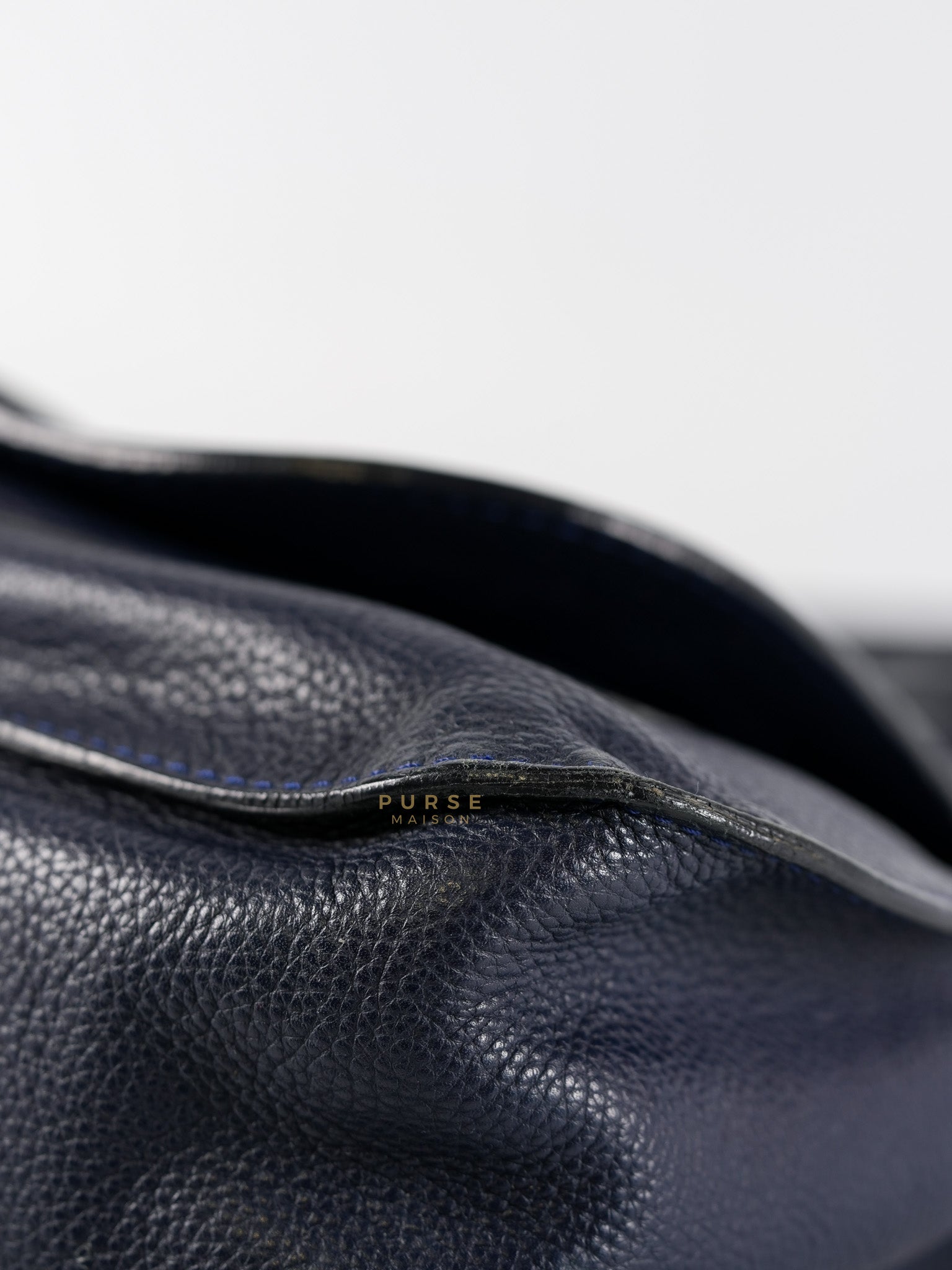 Marcie Tote Bag Medium in Navy Blue Gold Hardware | Purse Maison Luxury Bags Shop
