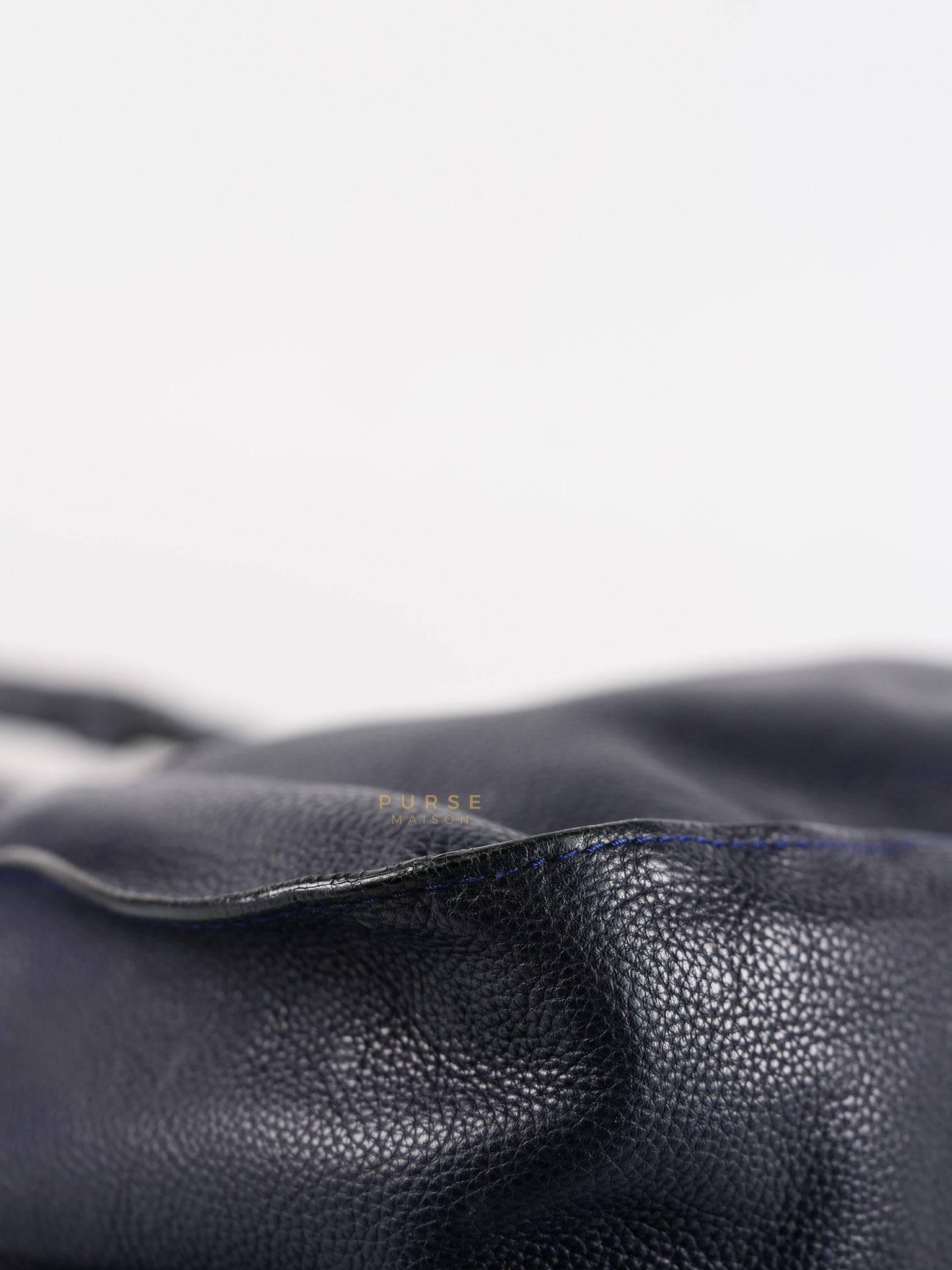Marcie Tote Bag Medium in Navy Blue Gold Hardware | Purse Maison Luxury Bags Shop