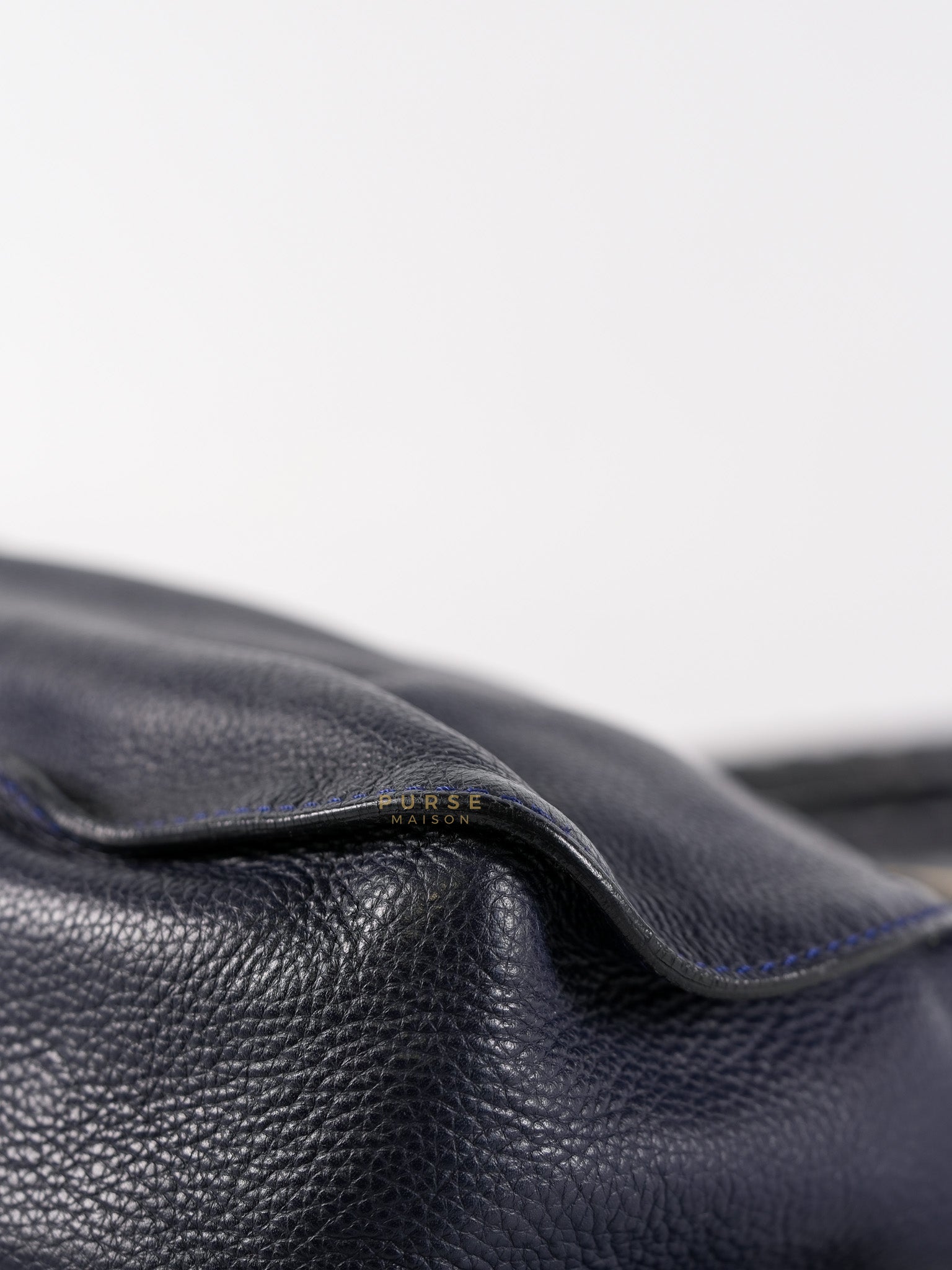 Marcie Tote Bag Medium in Navy Blue Gold Hardware | Purse Maison Luxury Bags Shop
