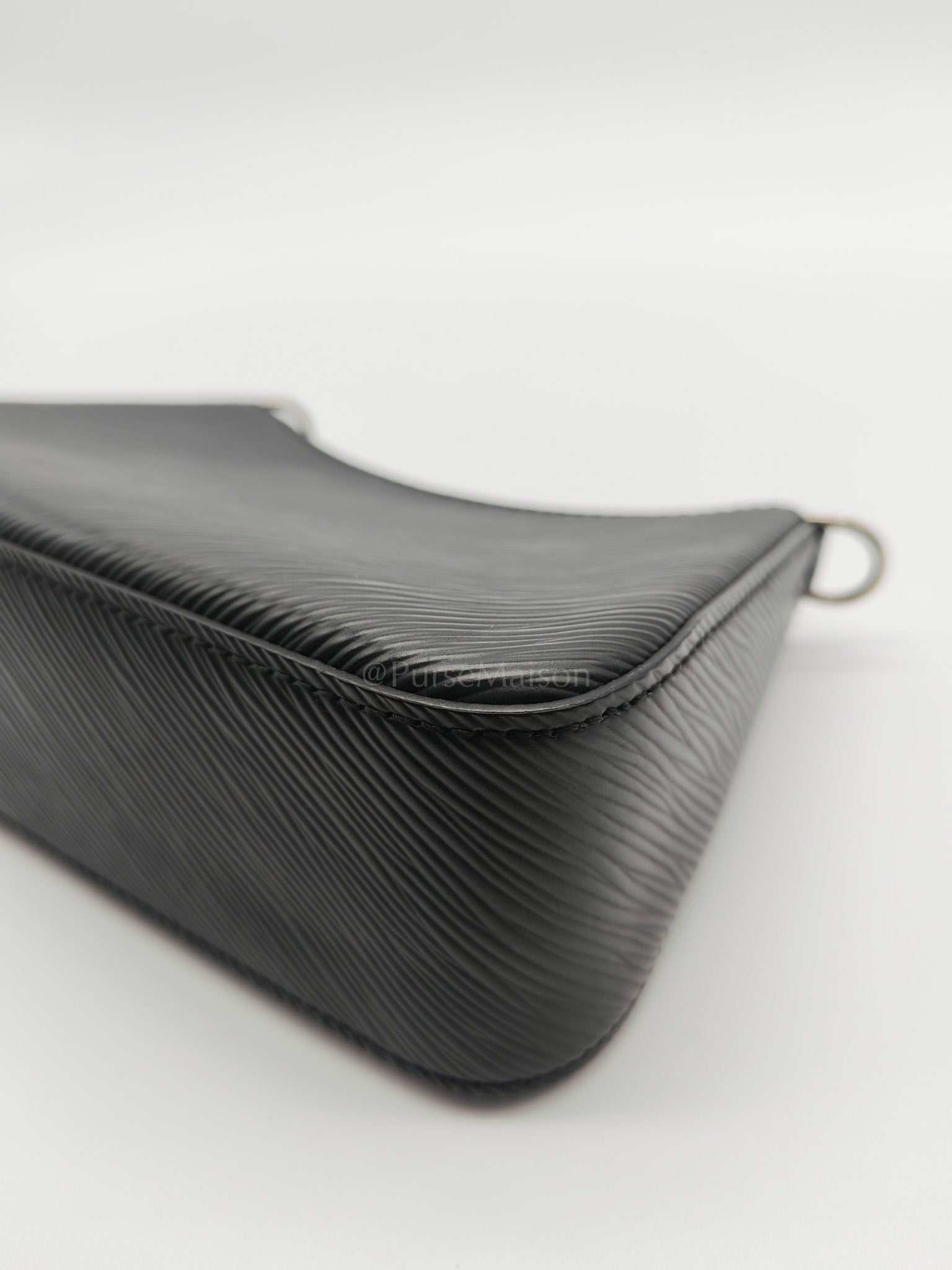Marellini in Black Epi Leather Shoulder Bag ( Microchip) | Purse Maison Luxury Bags Shop