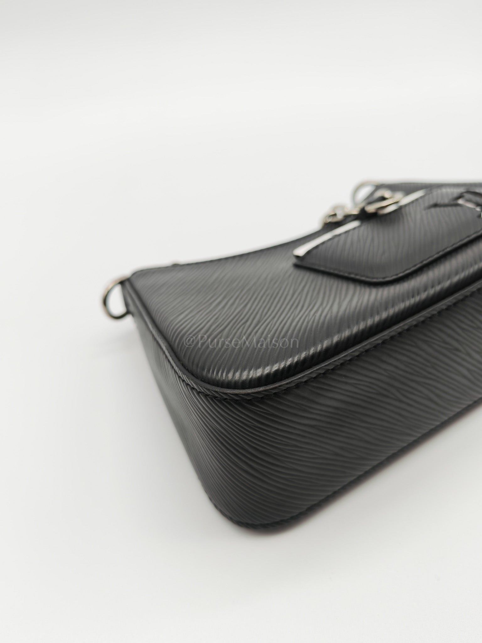 Marellini in Black Epi Leather Shoulder Bag ( Microchip) | Purse Maison Luxury Bags Shop