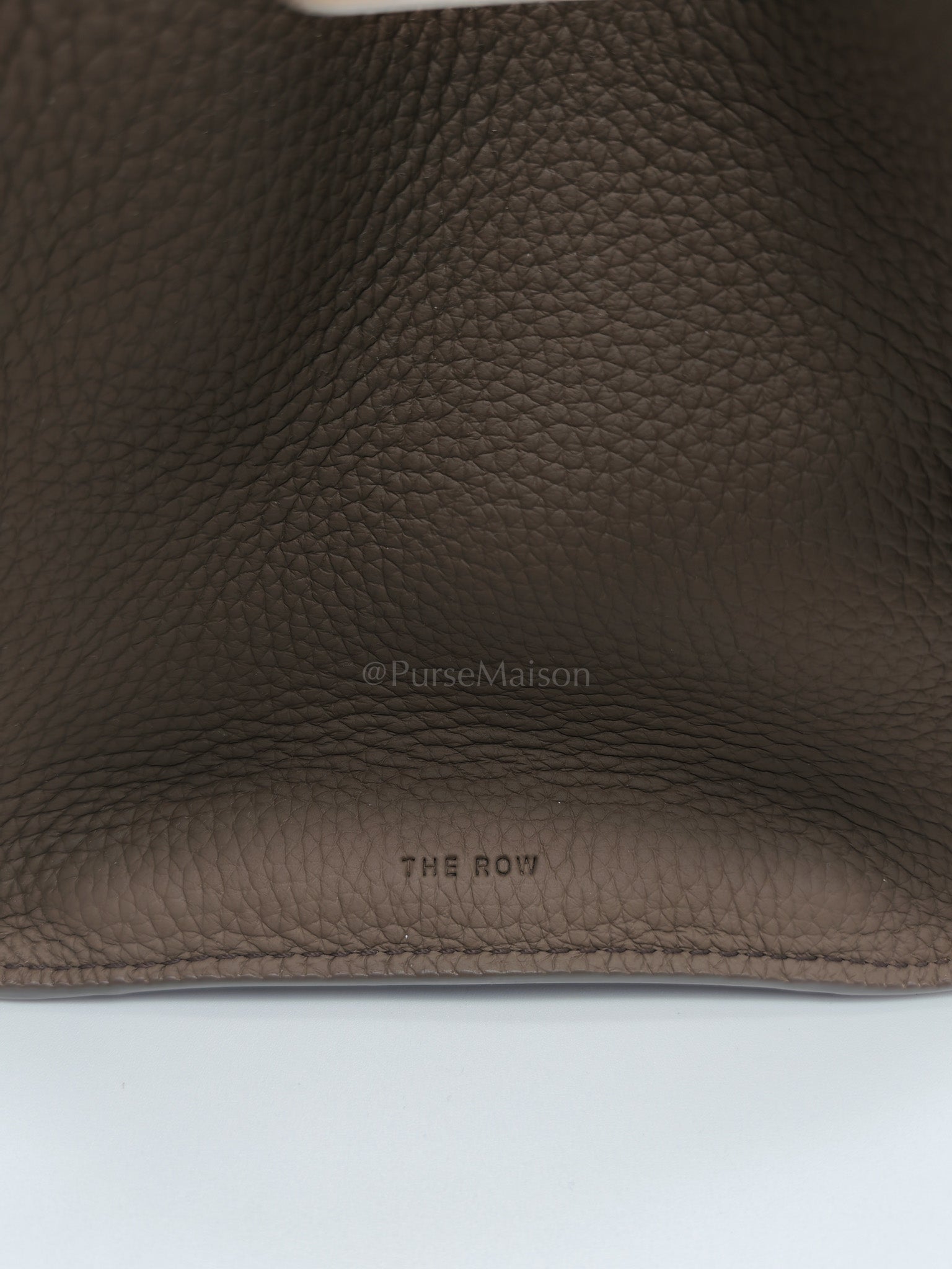 Margaux Shoulder 12 in Smoked Taupe Grained Calfskin Leather | Purse Maison Luxury Bags Shop