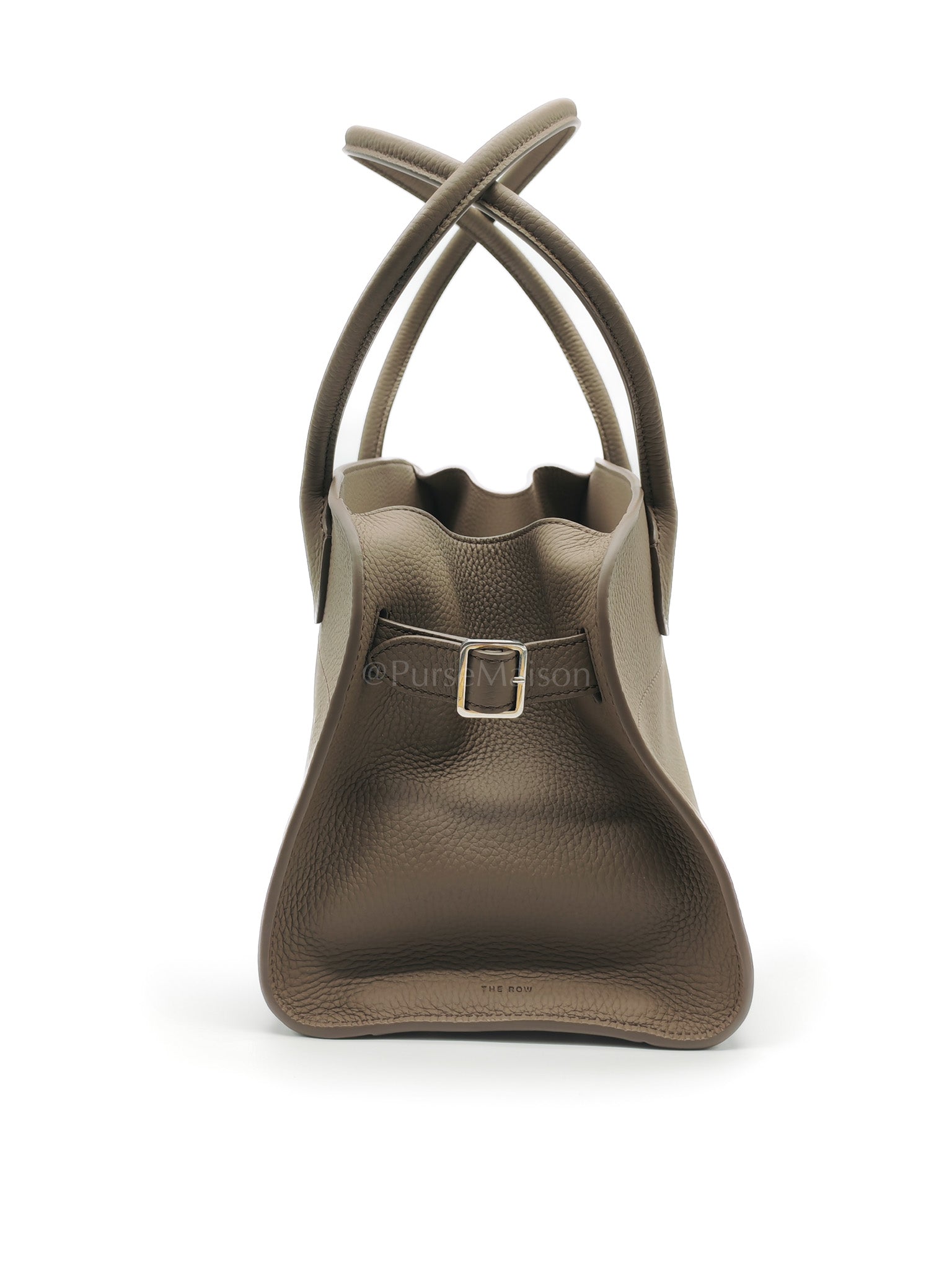 Margaux Shoulder 12 in Smoked Taupe Grained Calfskin Leather | Purse Maison Luxury Bags Shop