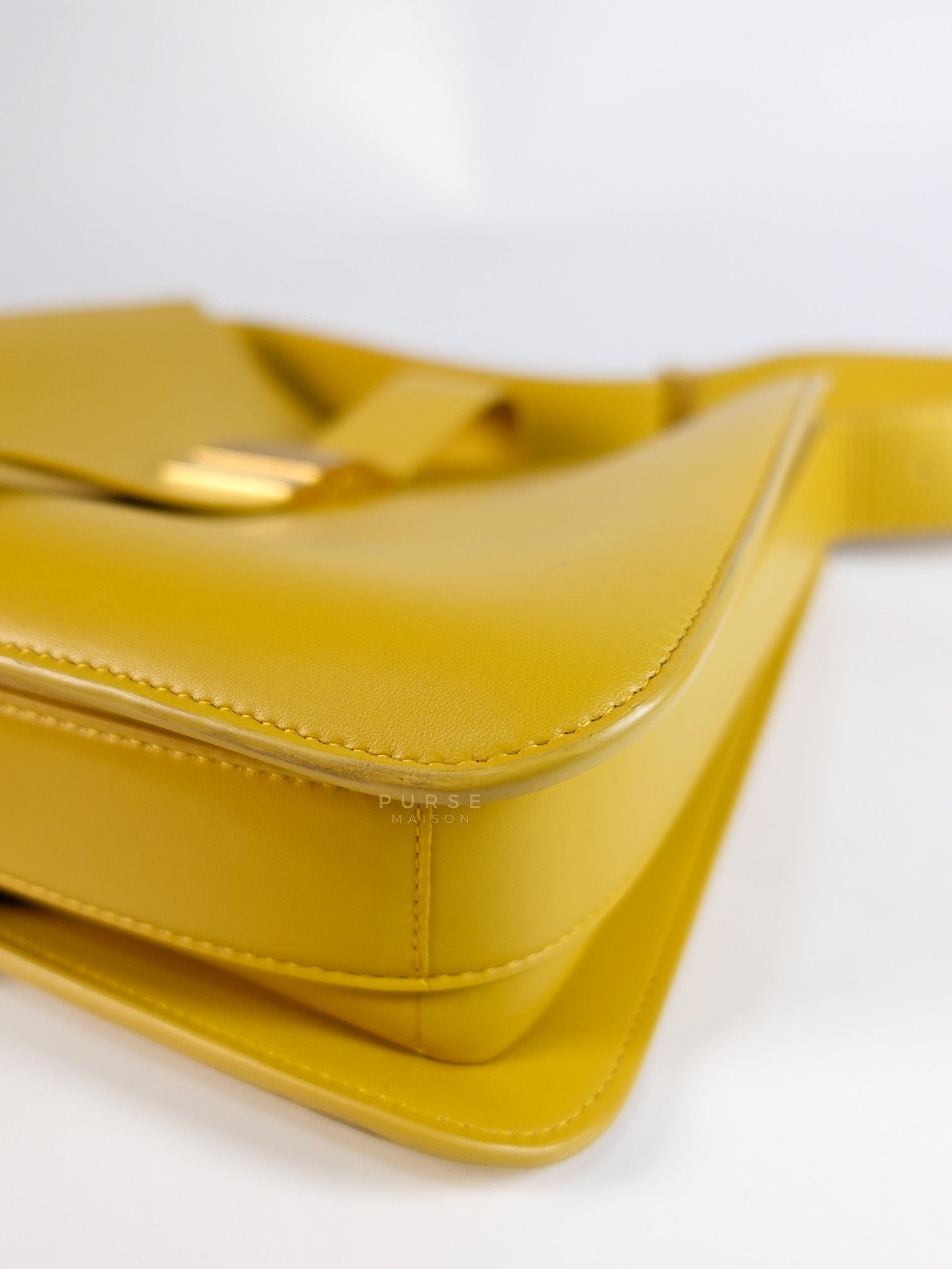 Marie Hand Bag Medium in Yellow Nappa Leather Gold Hardware | Purse Maison Luxury Bags Shop