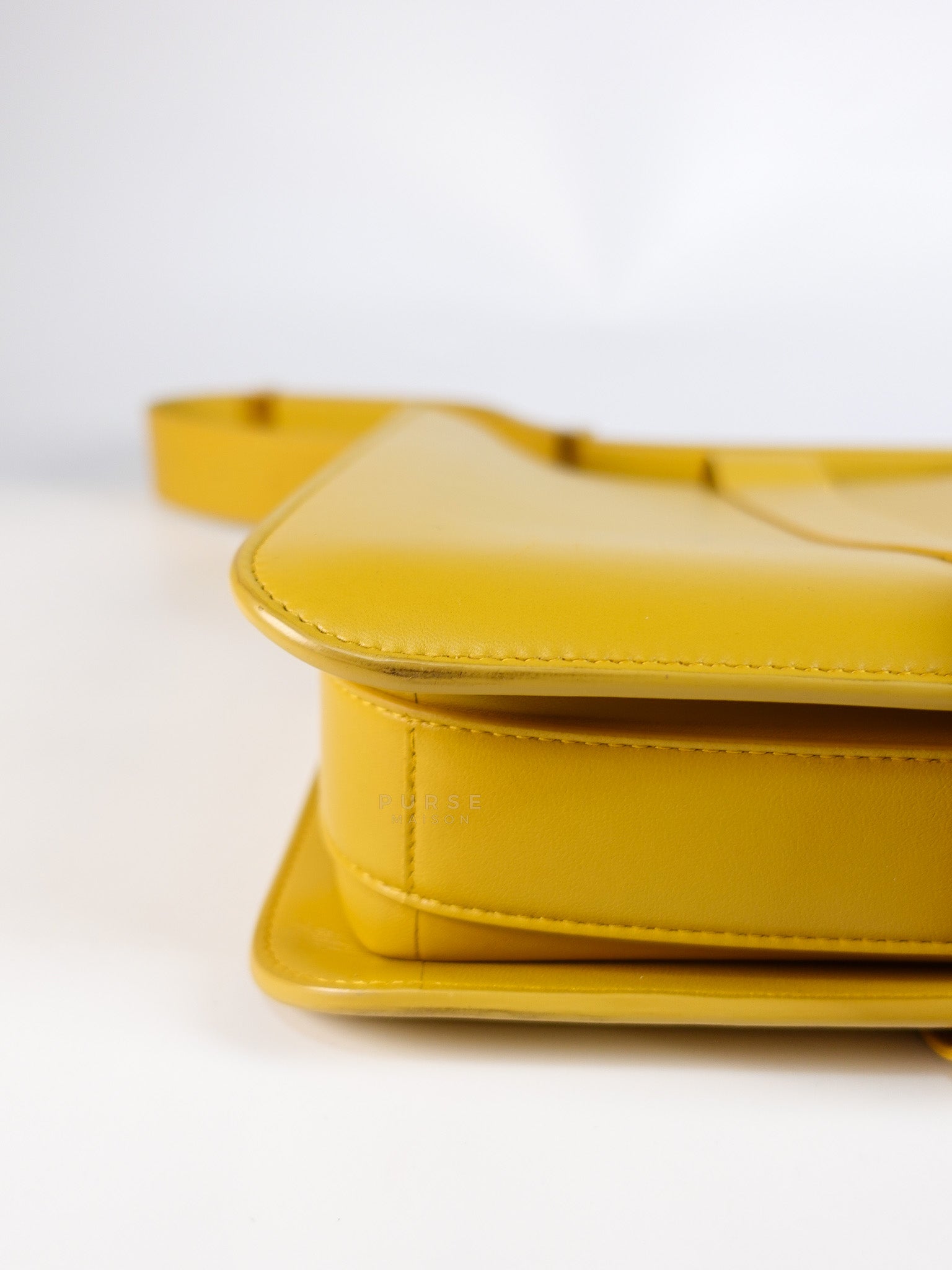 Marie Hand Bag Medium in Yellow Nappa Leather Gold Hardware | Purse Maison Luxury Bags Shop
