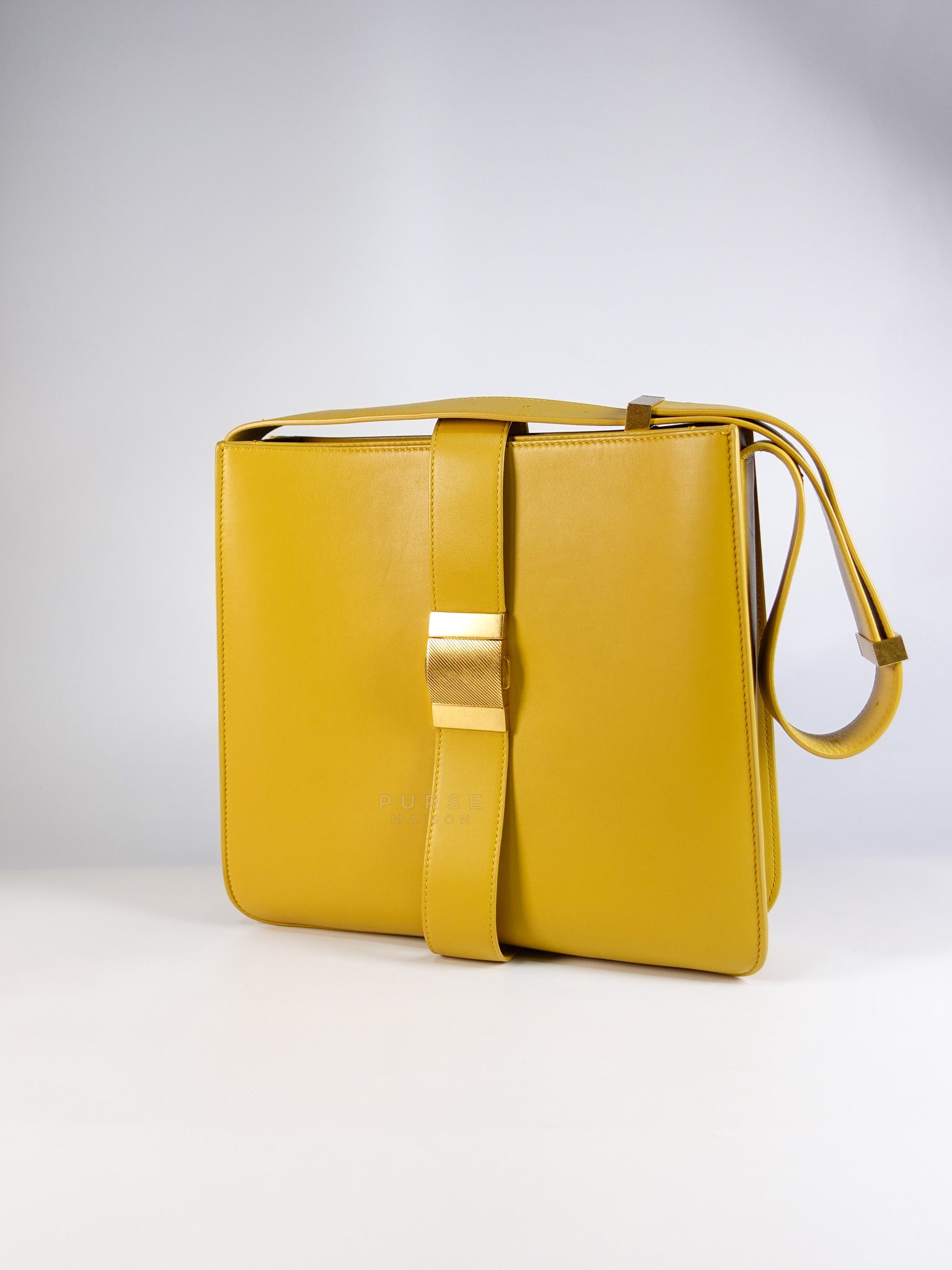 Marie Hand Bag Medium in Yellow Nappa Leather Gold Hardware | Purse Maison Luxury Bags Shop