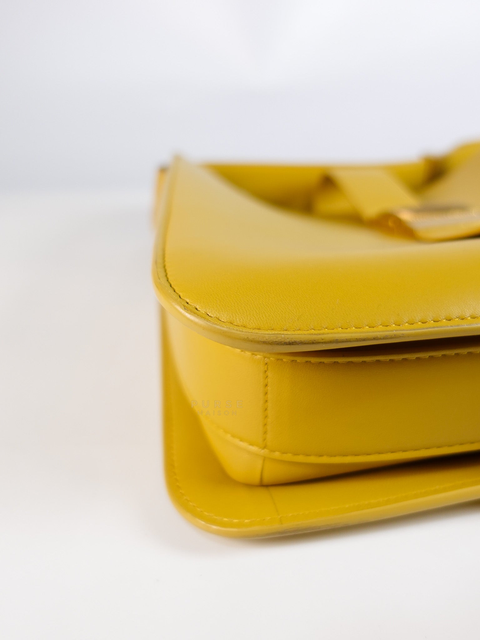 Marie Hand Bag Medium in Yellow Nappa Leather Gold Hardware | Purse Maison Luxury Bags Shop