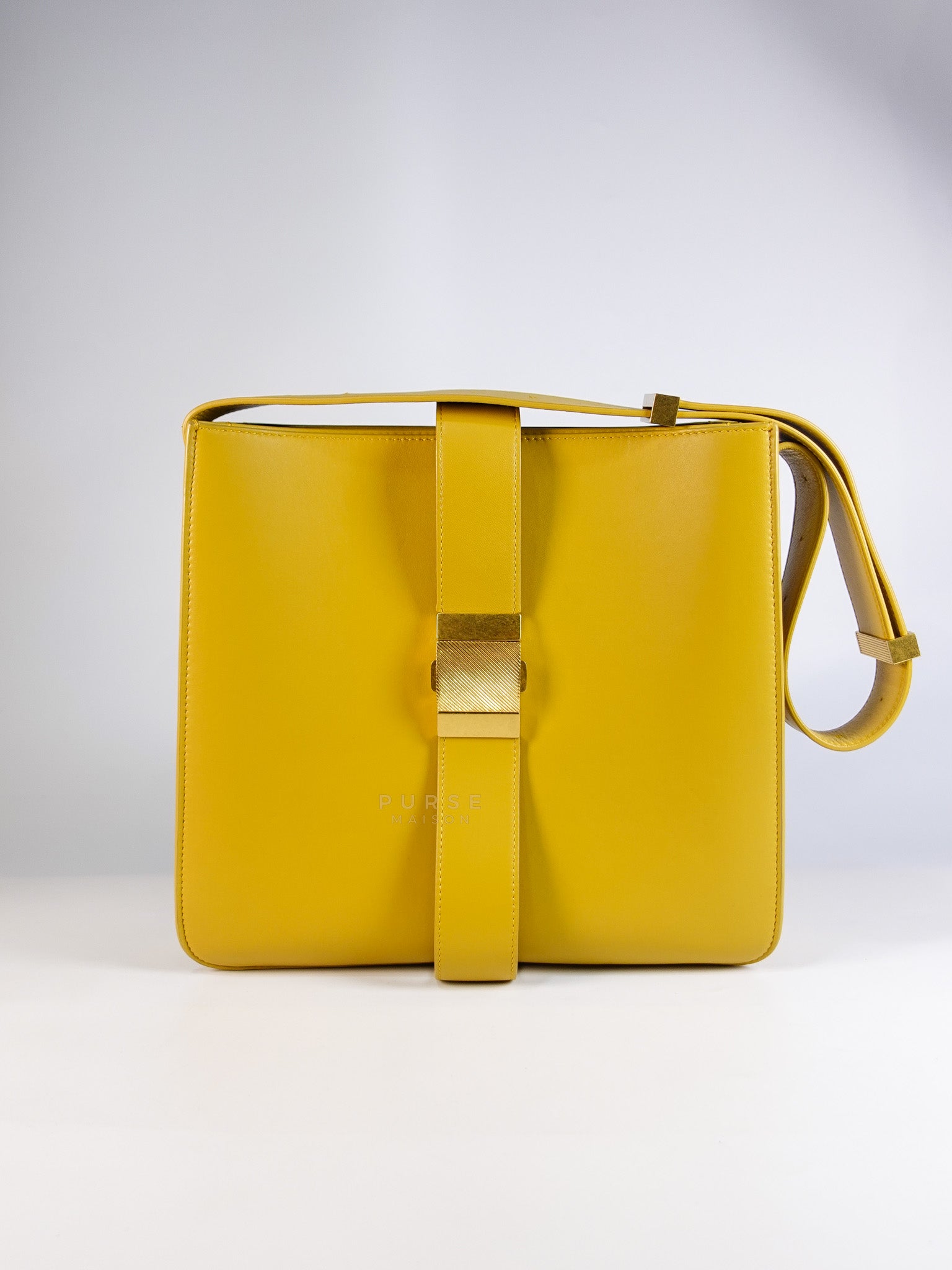 Marie Hand Bag Medium in Yellow Leather Gold Hardware Purse Maison