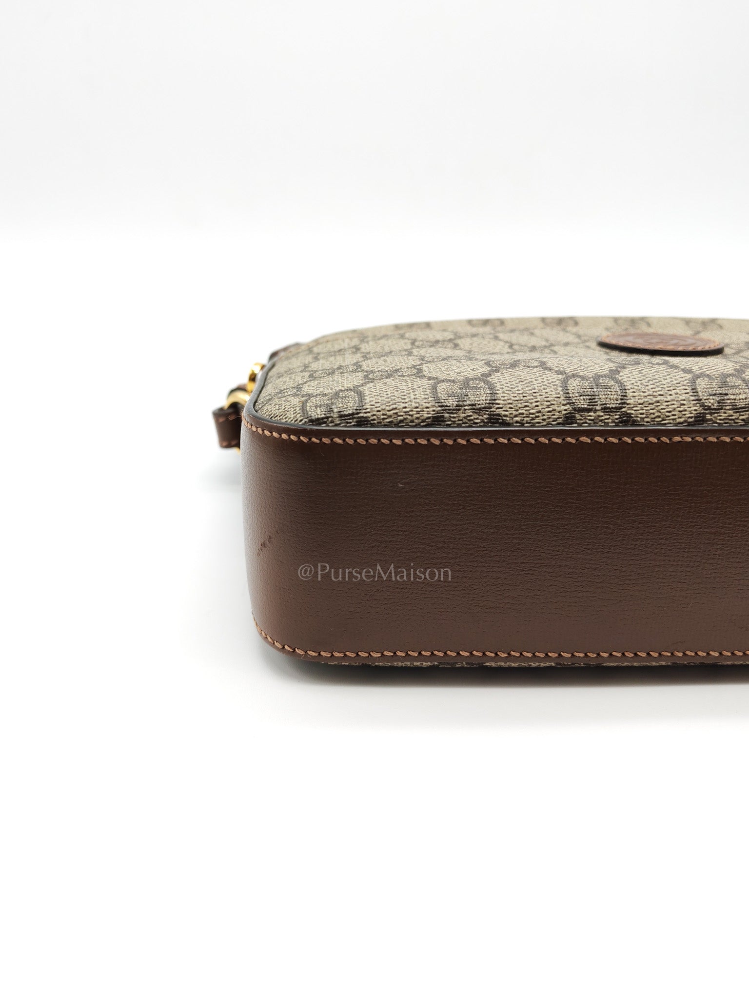Interlocking G Messenger Bag in GG Supreme Canvas and Gold Hardware