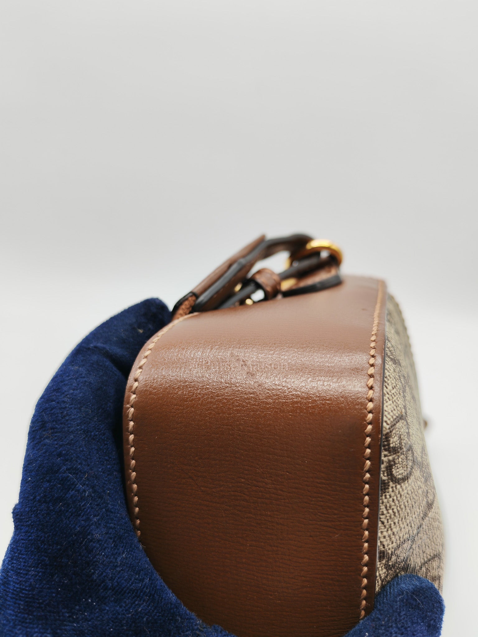 Interlocking G Messenger Bag in GG Supreme Canvas and Gold Hardware