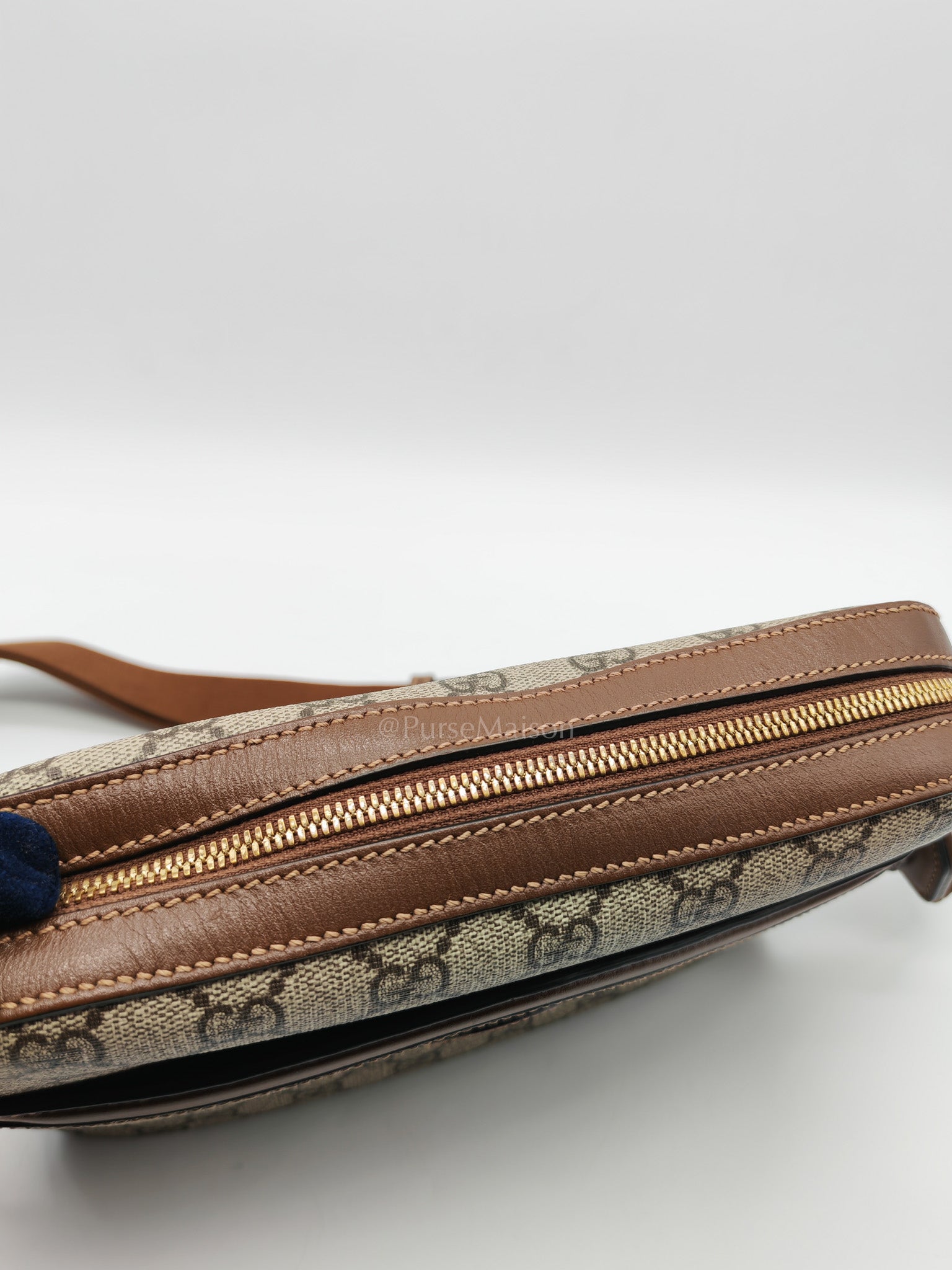 Interlocking G Messenger Bag in GG Supreme Canvas and Gold Hardware