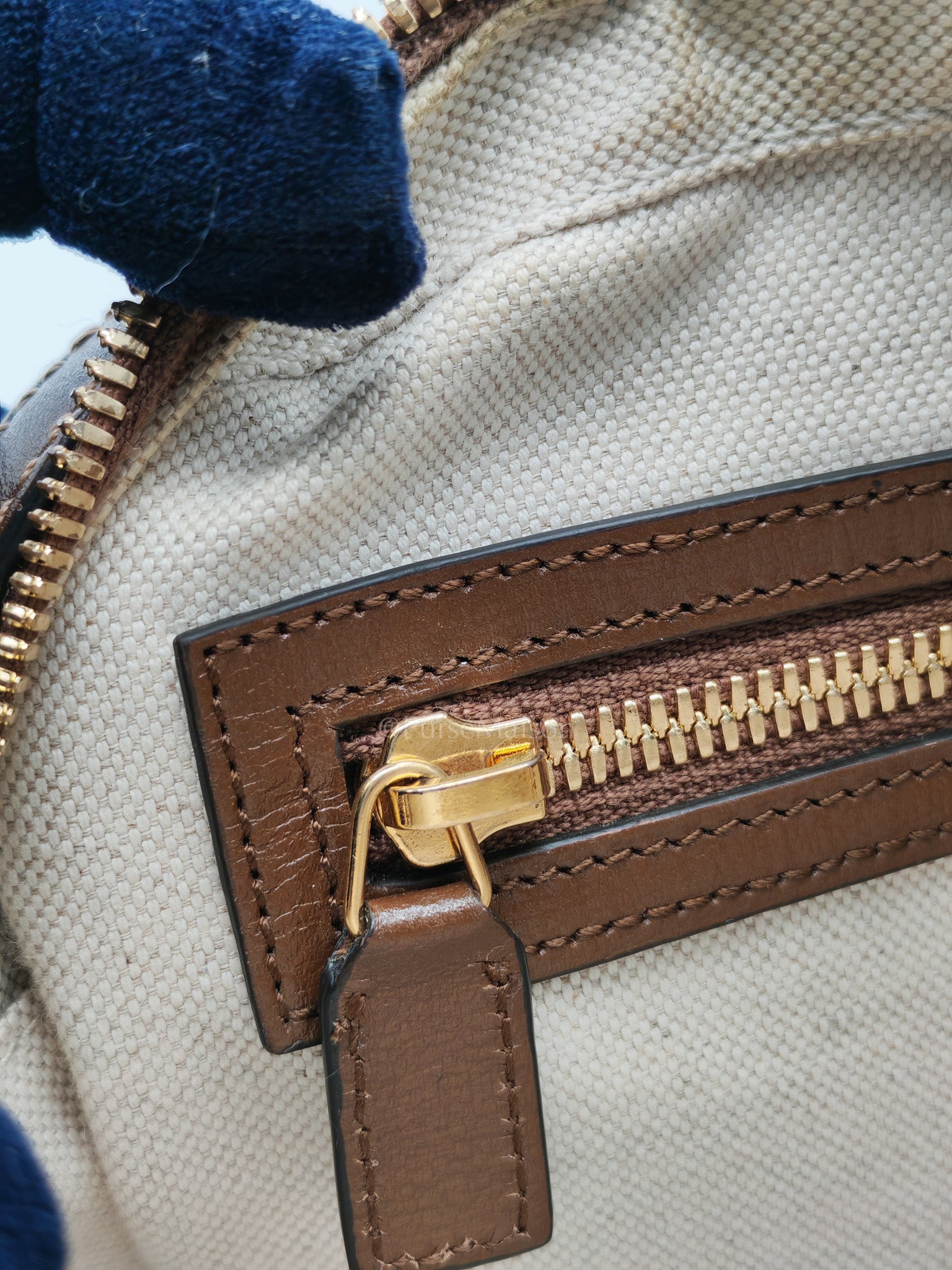Interlocking G Messenger Bag in GG Supreme Canvas and Gold Hardware