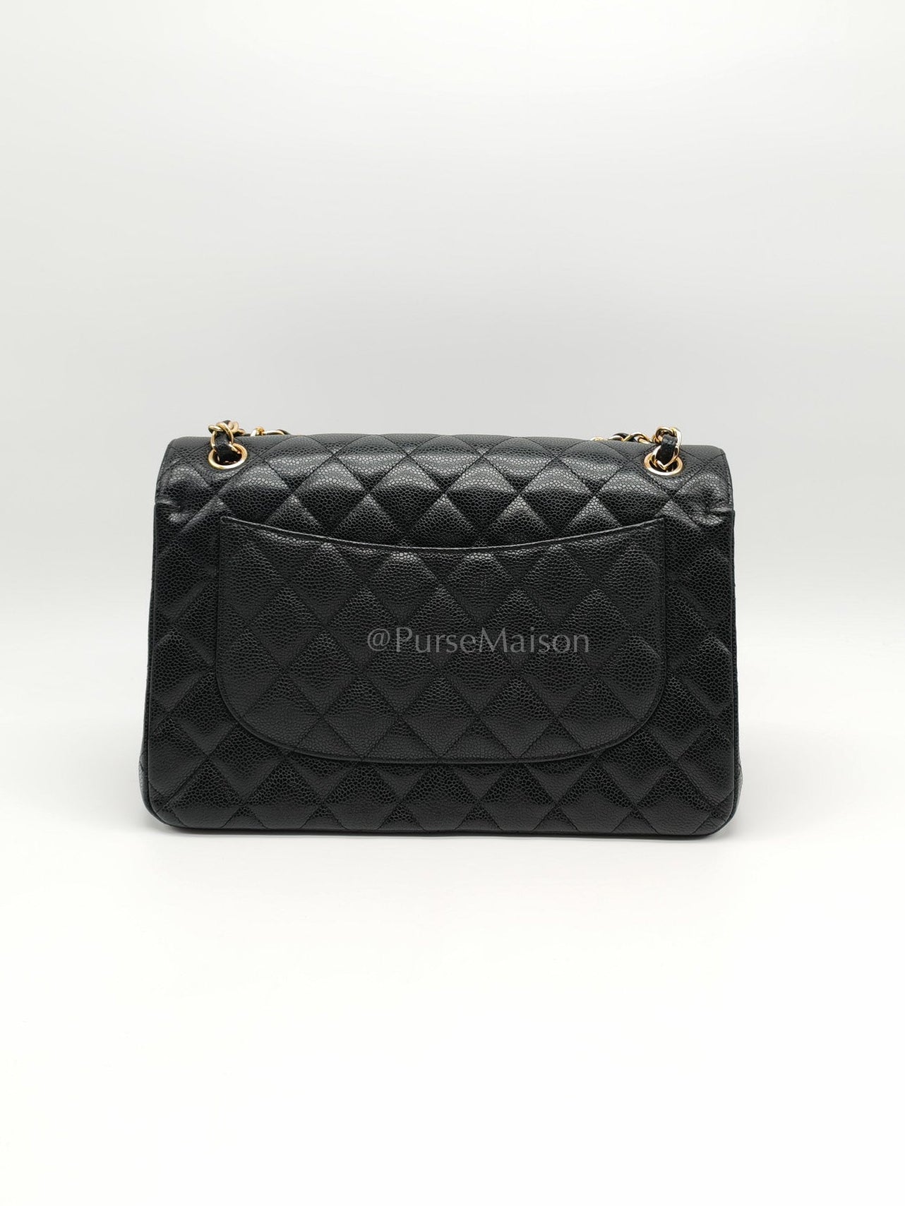Classic Double Flap Jumbo In Black Caviar Leather and Gold Hardware Series 15