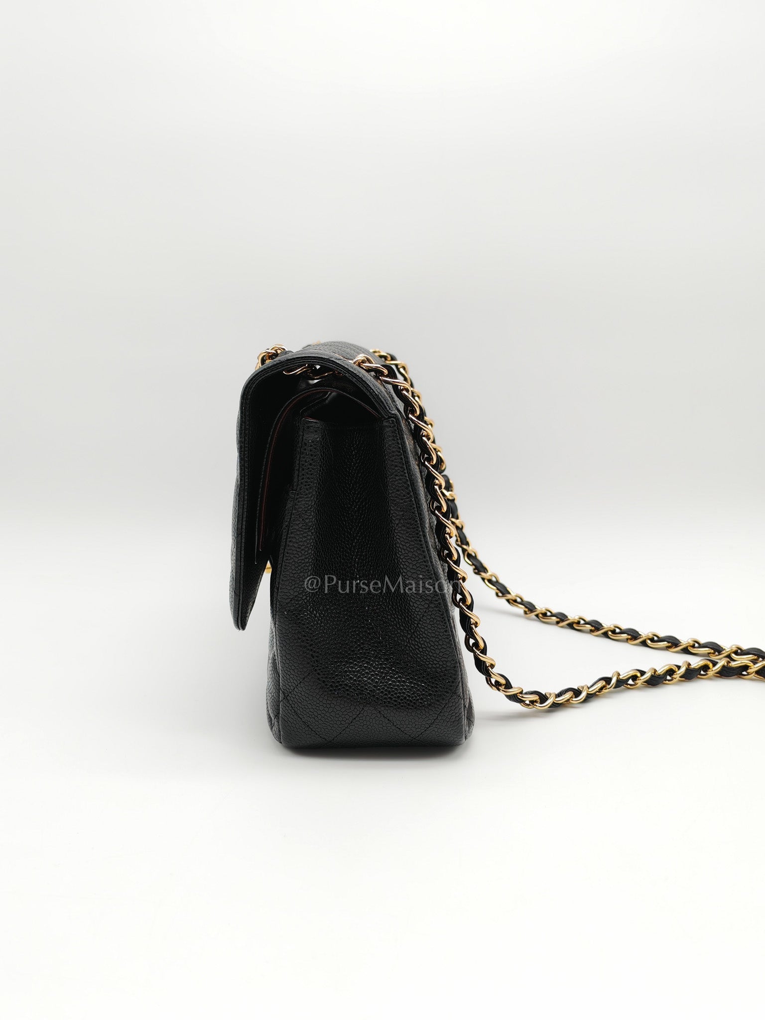 Classic Double Flap Jumbo In Black Caviar Leather and Gold Hardware Series 15
