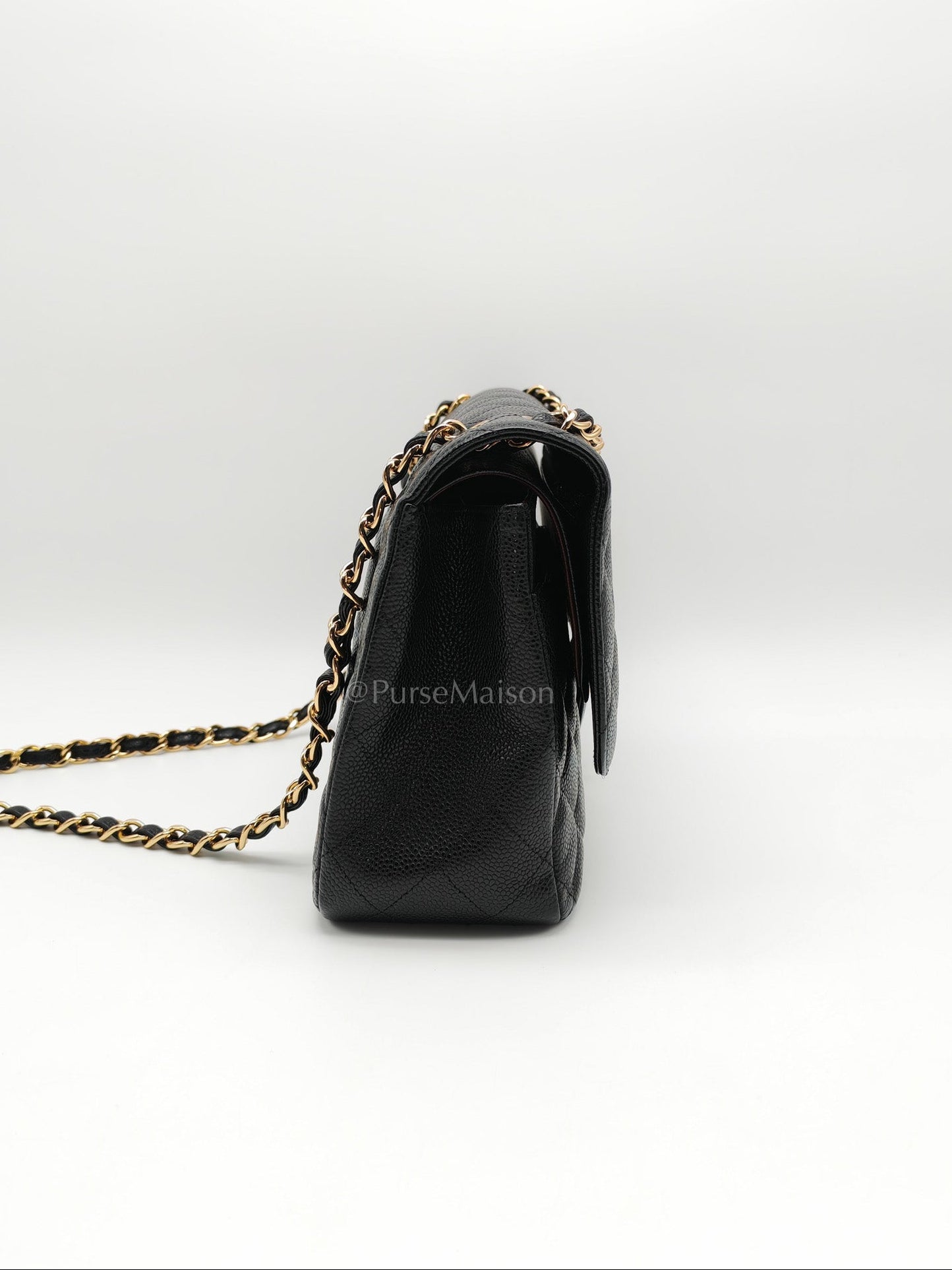 Classic Double Flap Jumbo In Black Caviar Leather and Gold Hardware Series 15