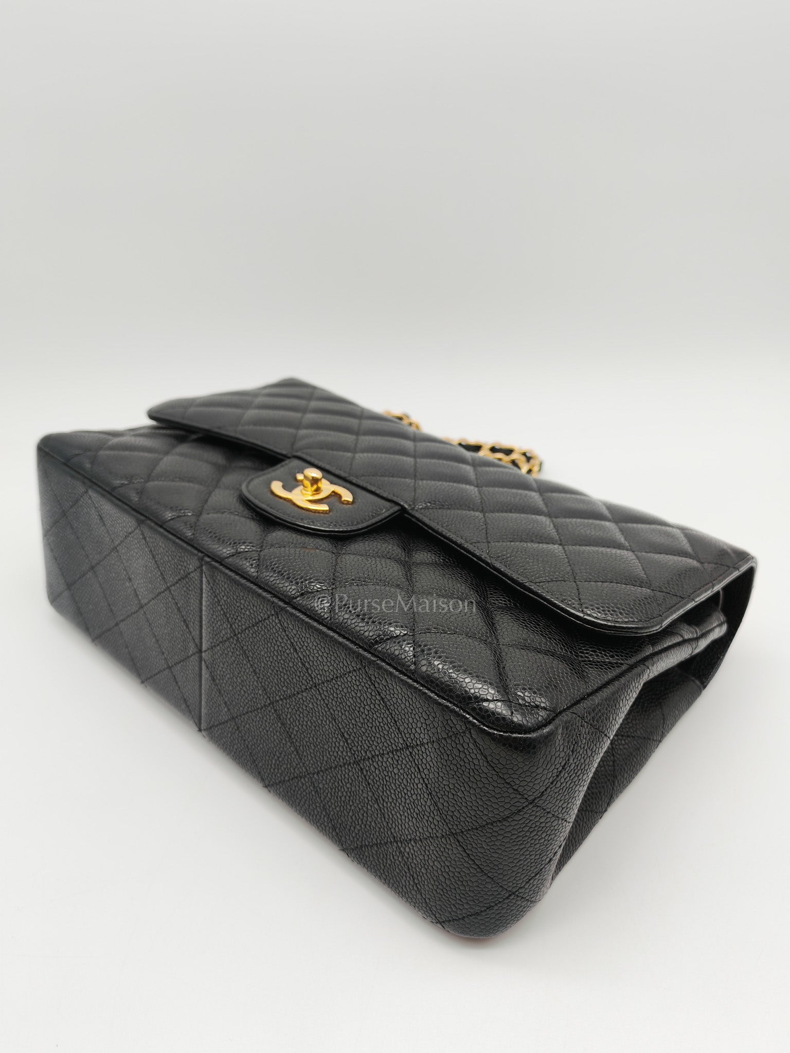 Classic Double Flap Jumbo In Black Caviar Leather and Gold Hardware Series 15